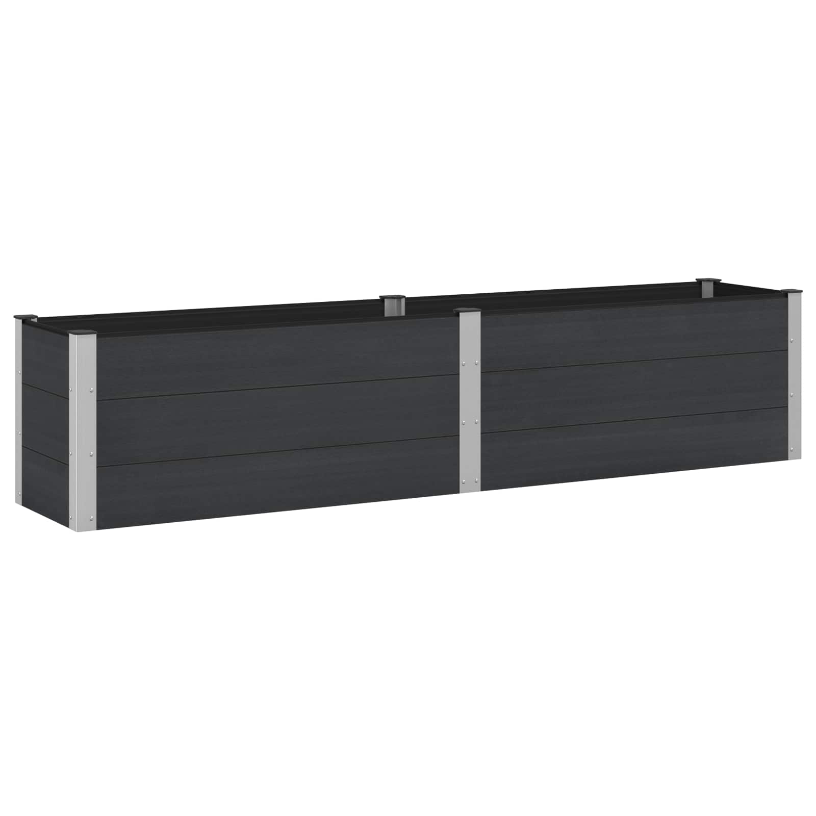Povišena vrtna gredica Crna 250 x 50 x 54 cm