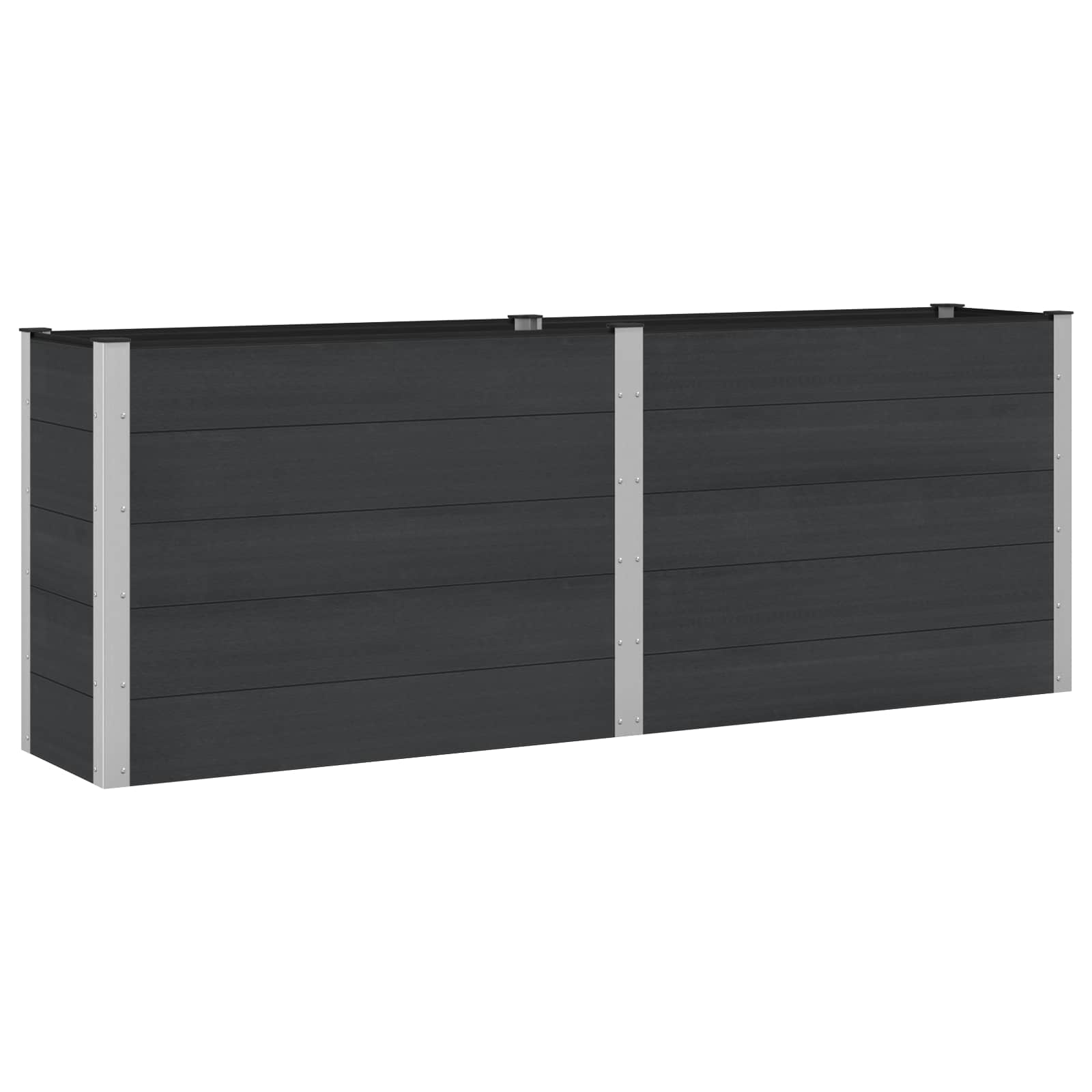 Povišena vrtna gredica Crna 250 x 50 x 91 cm