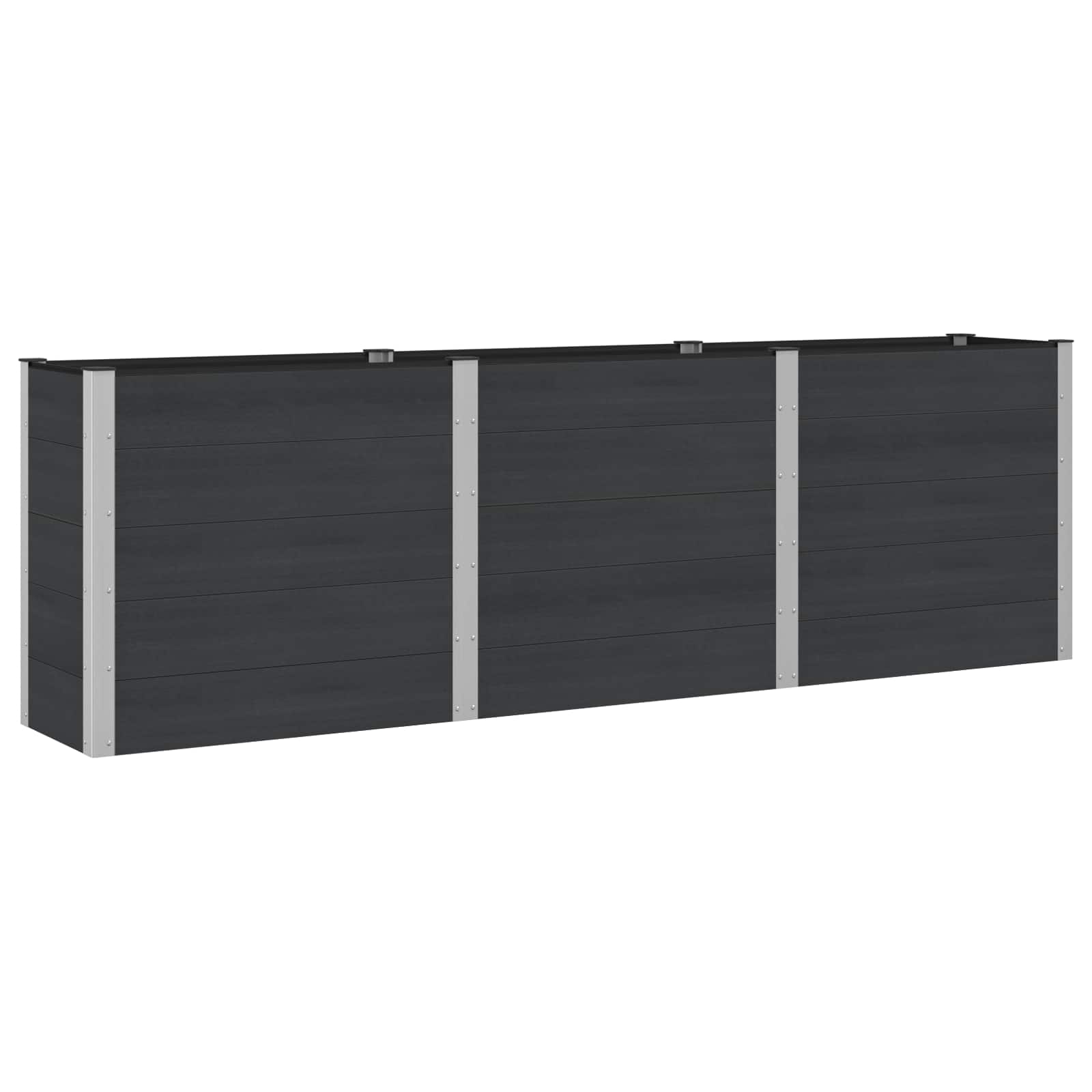 Povišena vrtna gredica Crna 300 x 50 x 91 cm