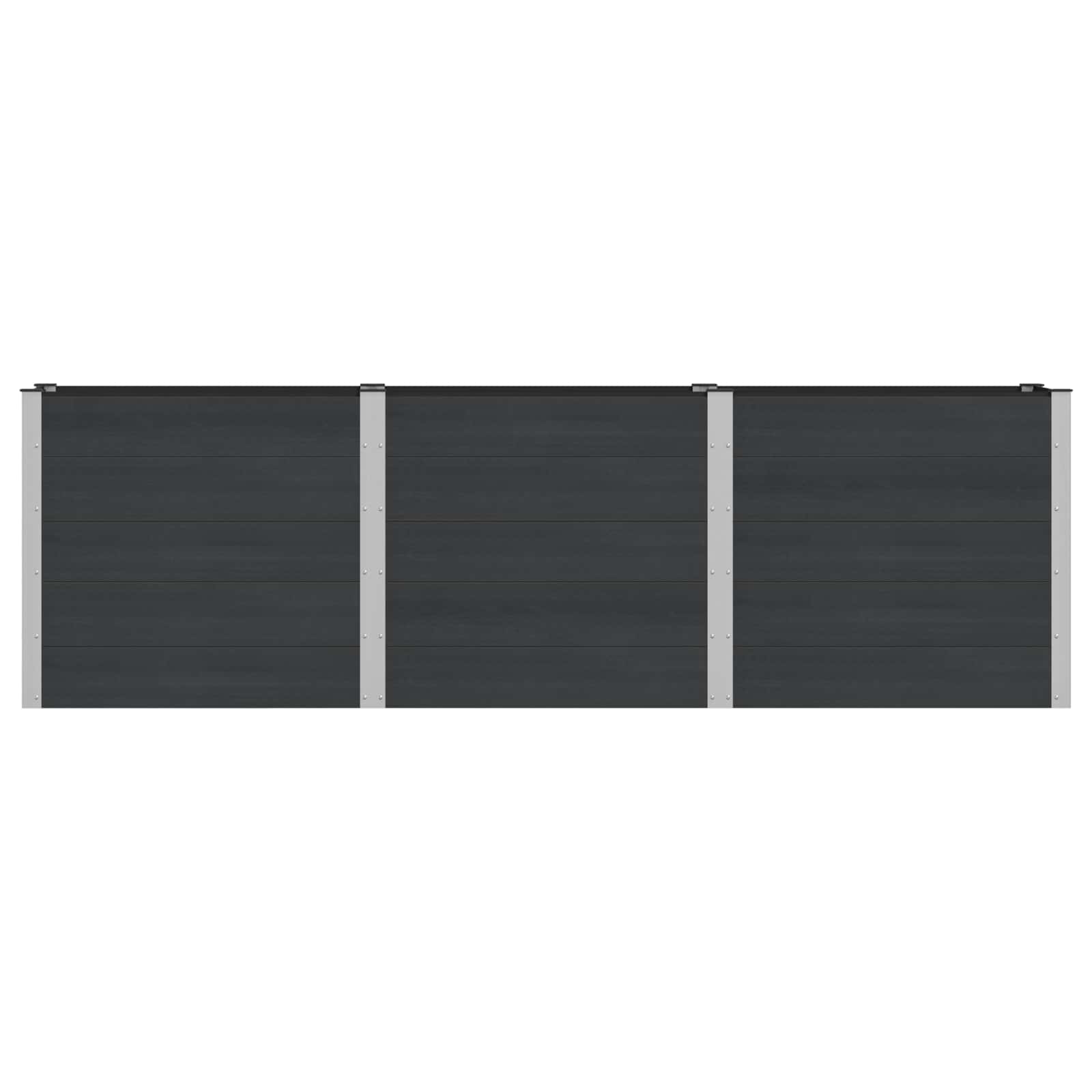 Povišena vrtna gredica Crna 300 x 50 x 91 cm