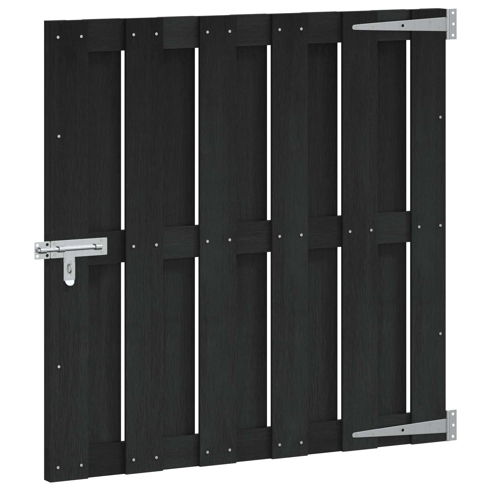 Vrtna vrata 100 x 100 cm WPC i aluminij Crna