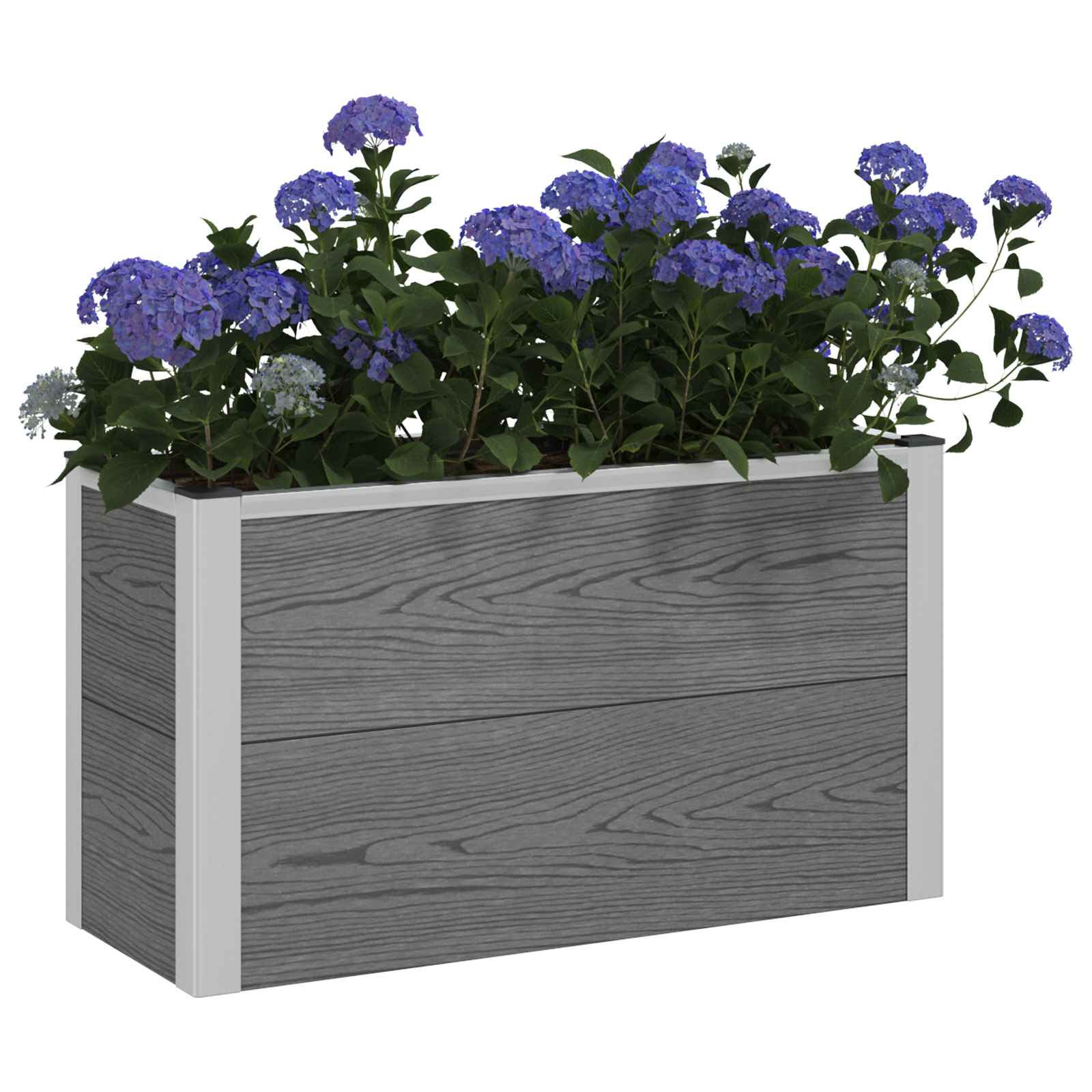 Povišena vrtna gredica Siva 75 x 30 x 22 cm WPC i aluminij