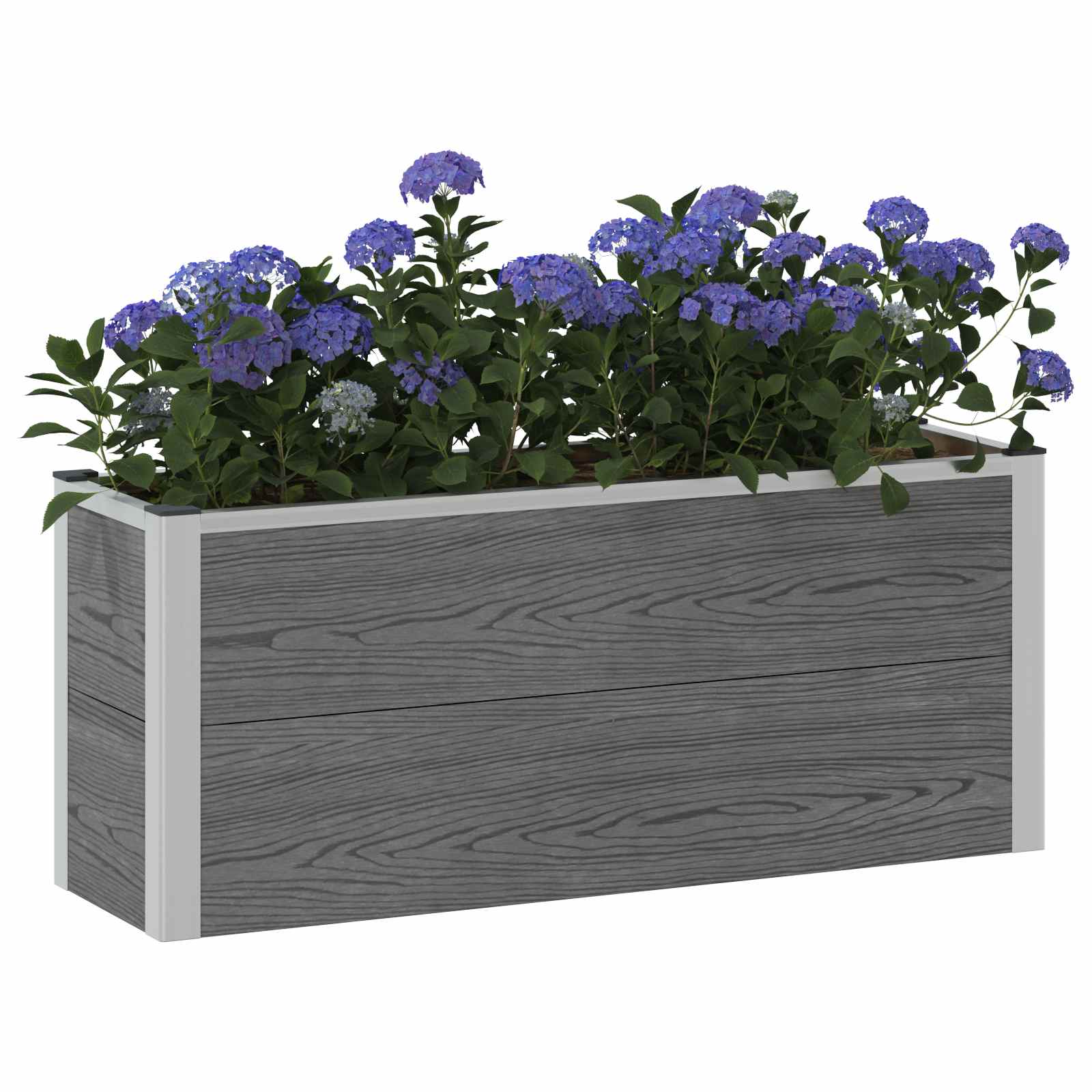 Povišena vrtna gredica Siva 100 x 30 x 42 cm WPC i aluminij