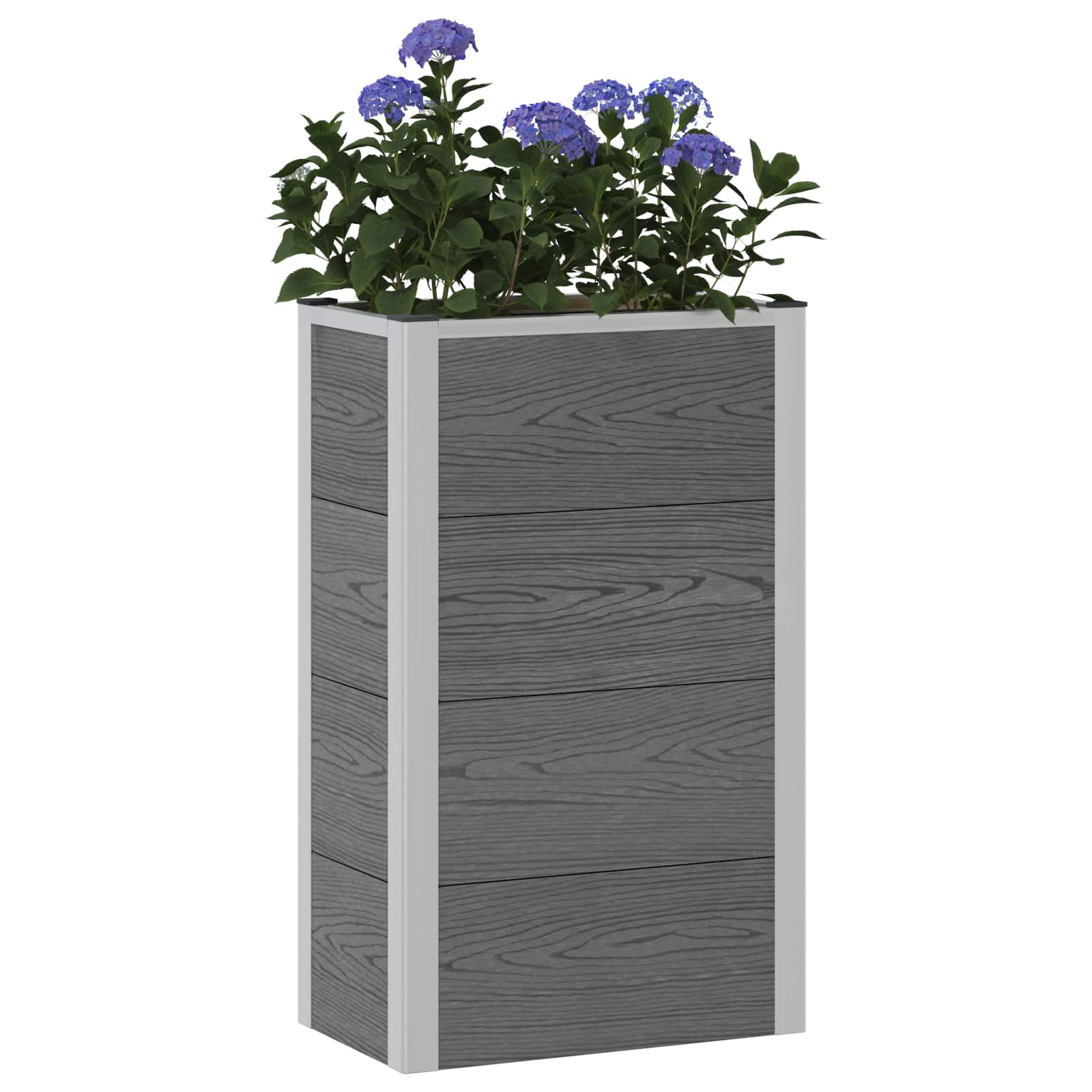 Povišena vrtna gredica Siva 50 x 30 x 22 cm WPC i aluminij