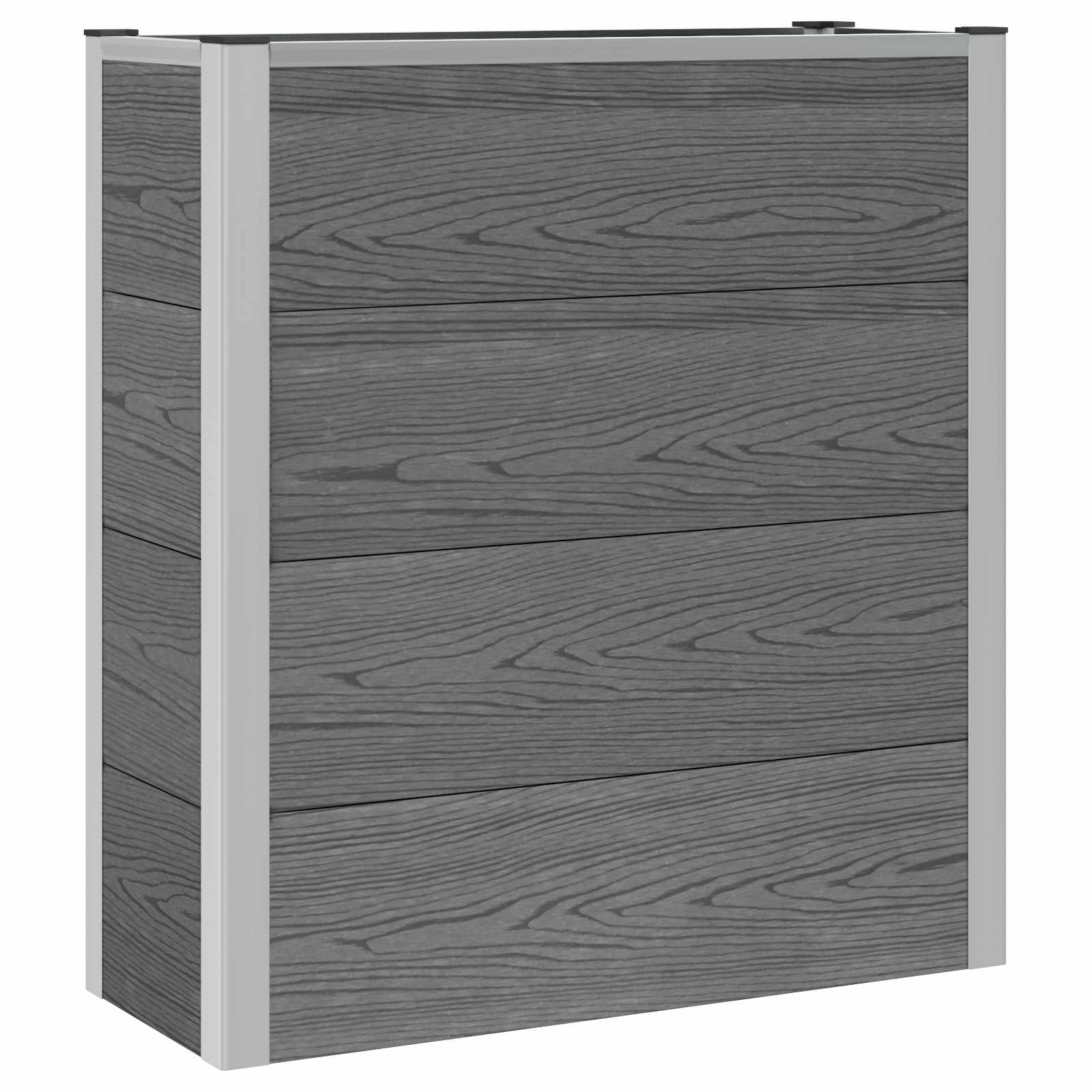 Povišena vrtna gredica Siva 75 x 30 x 22 cm WPC i aluminij