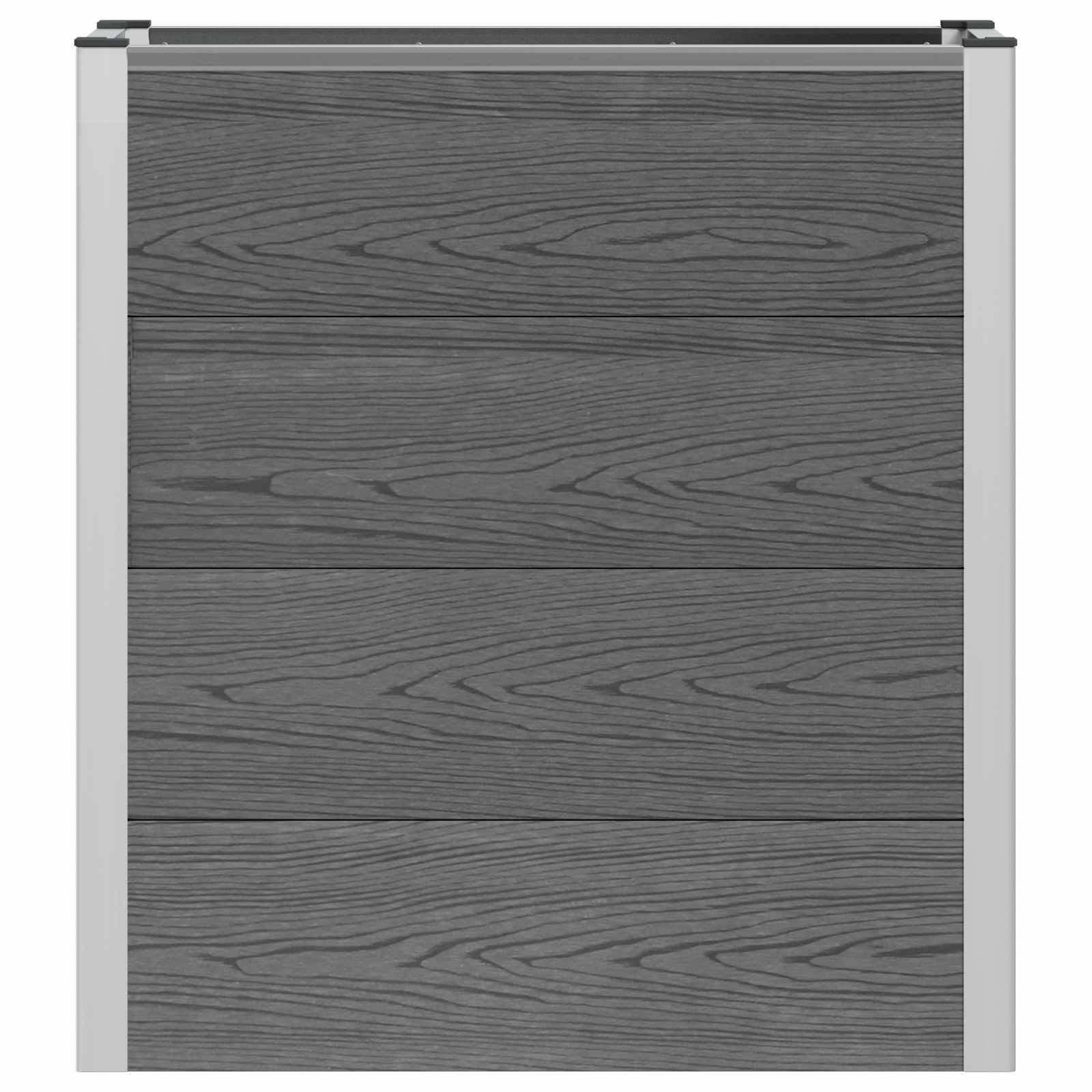 Povišena vrtna gredica Siva 75 x 30 x 22 cm WPC i aluminij