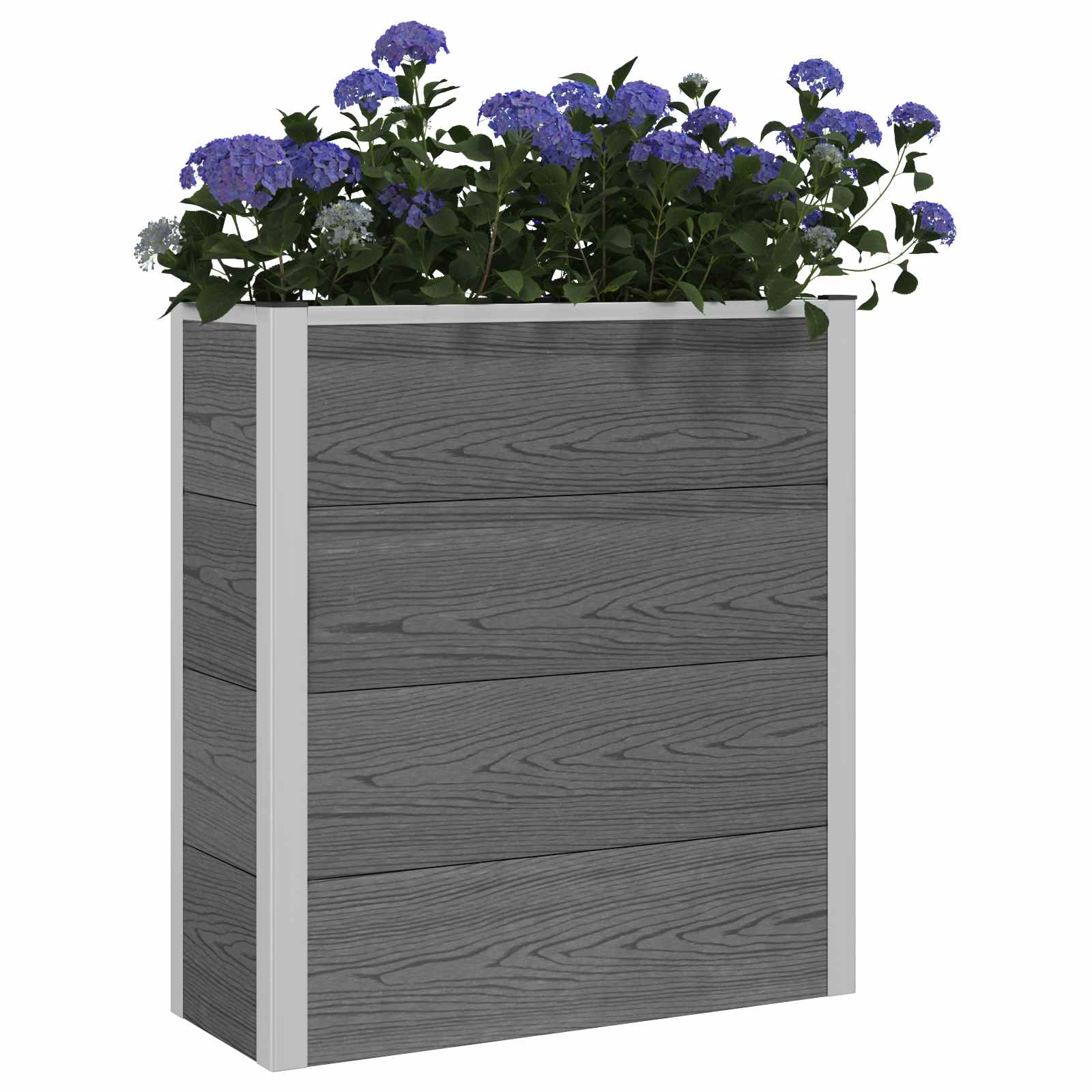 Povišena vrtna gredica Siva 75 x 30 x 22 cm WPC i aluminij