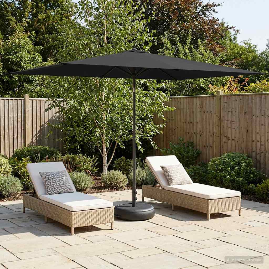 Vrtni Parasol s Podnožjem 200 x 300 cm Poliester Pravokutni