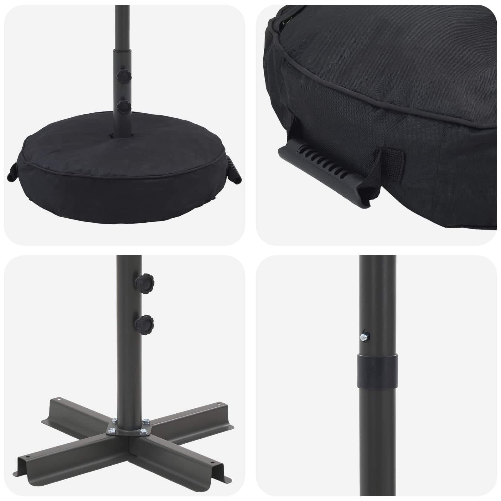 Vrtni Parasol s Podnožjem 270 x 270 cm Poliester Pravokutni