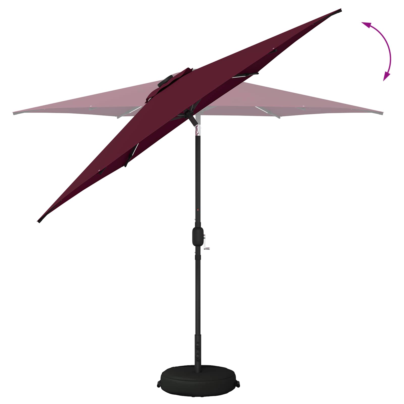Suncobran za vrt s LED svjetlima i postoljem 270 x 270 cm