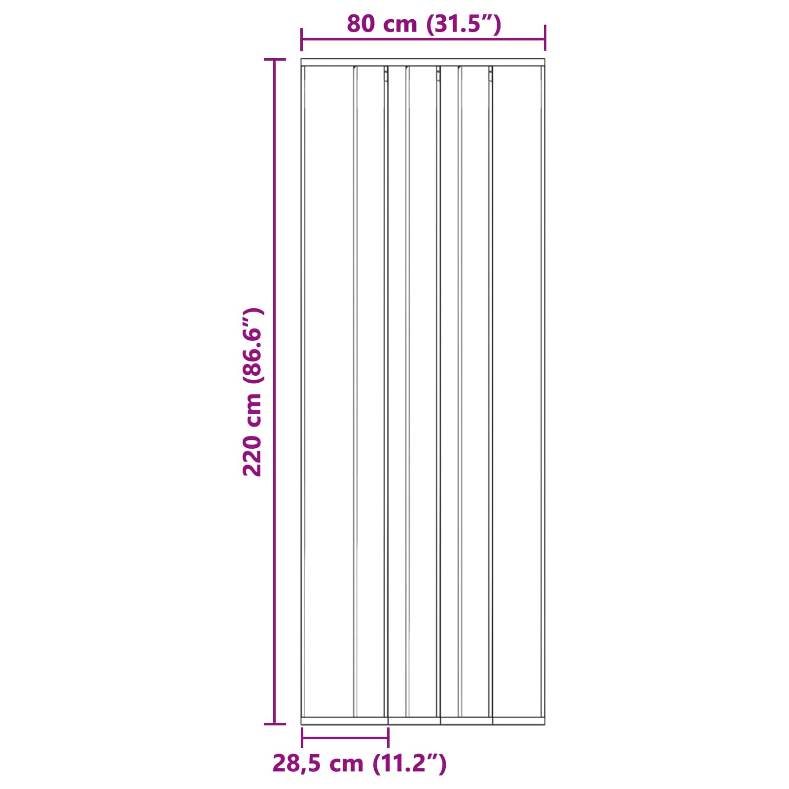 Mrežasta zavjesa za vrata protiv insekata Crna 80 x 220 cm
