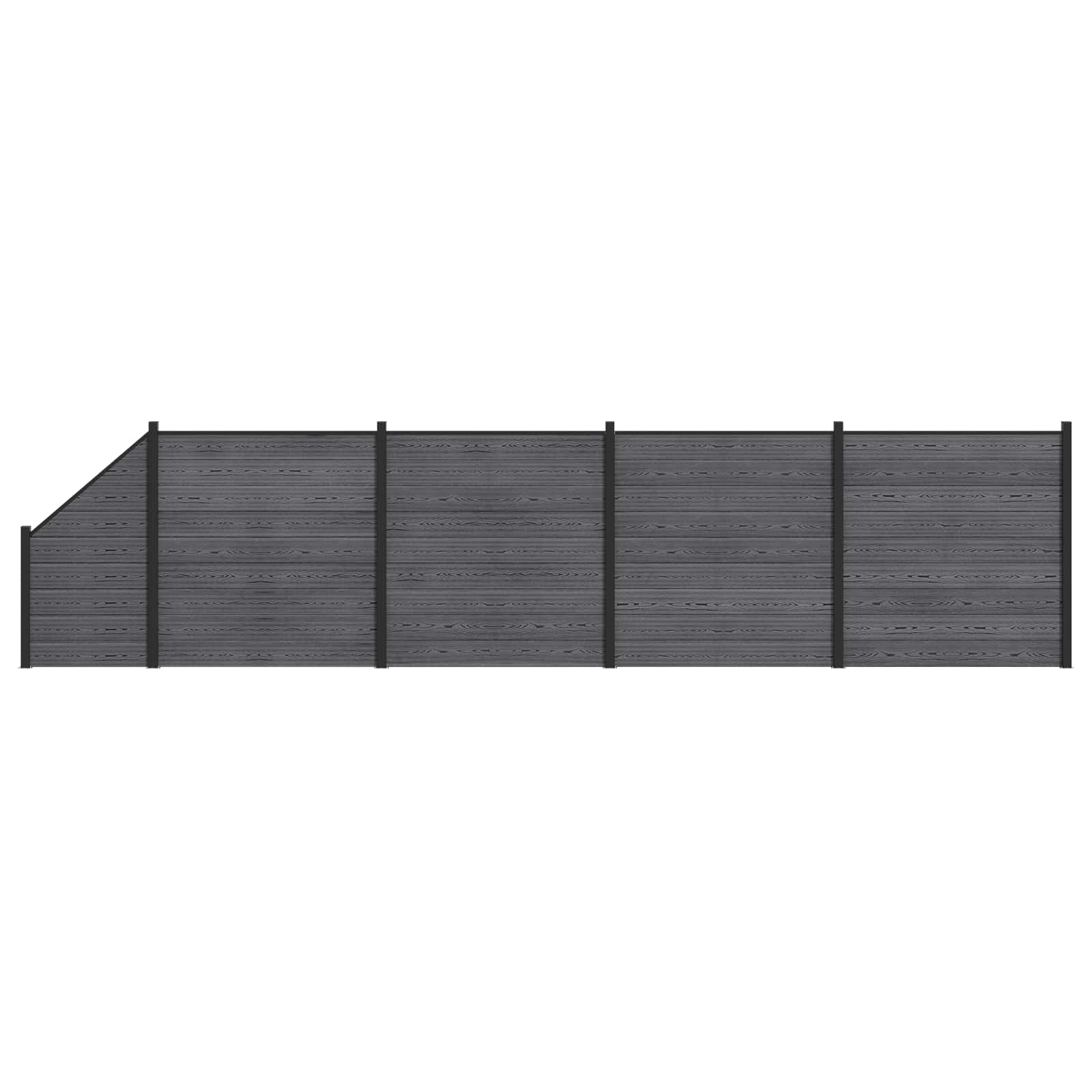 Panel ograde 5 pcs WPC i aluminij Siva