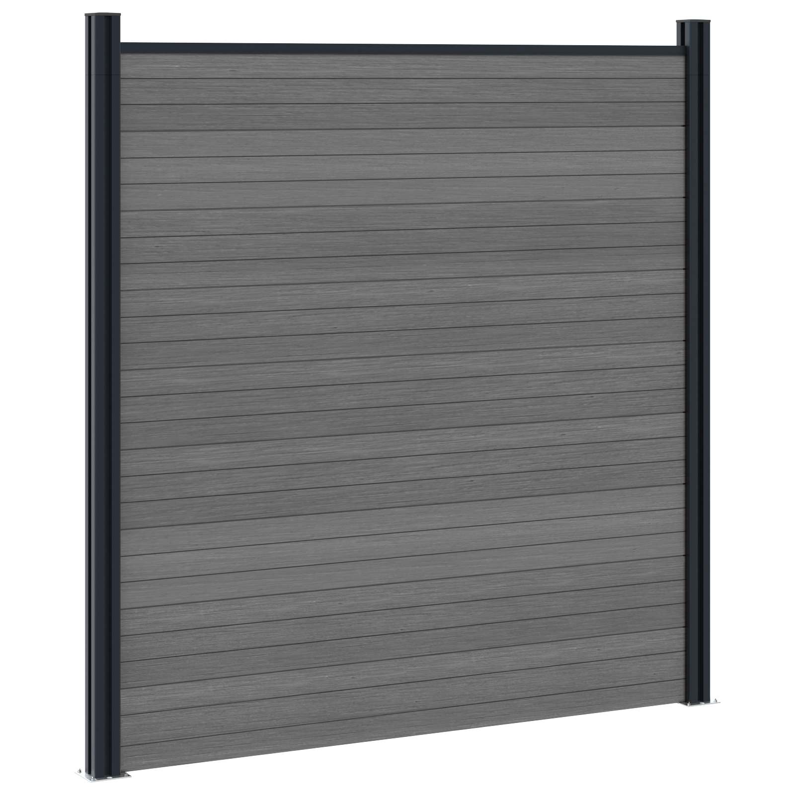 Panel ograde 9 pcs WPC i aluminij Siva