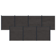 Panel ograde 7 pcs WPC i aluminij Crna