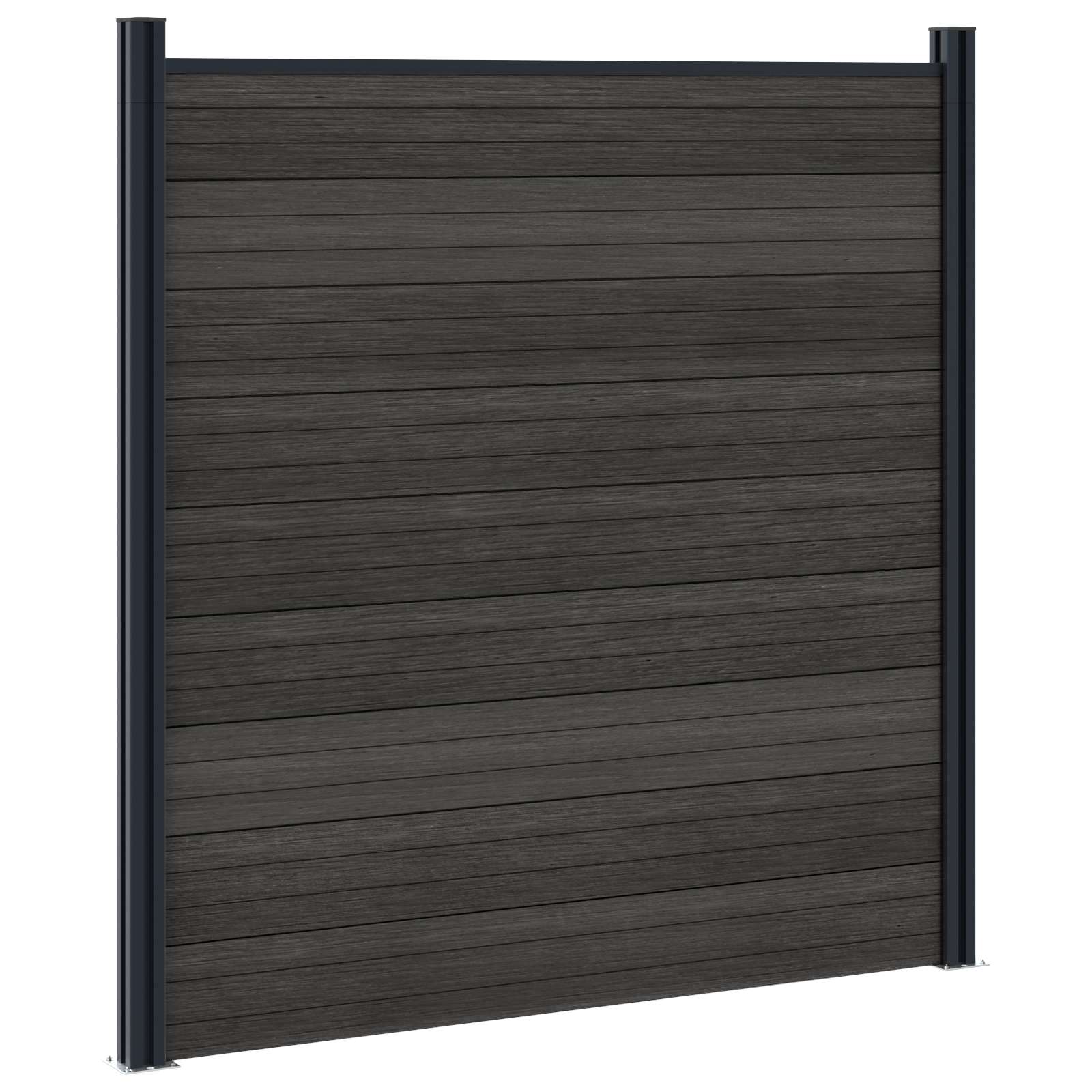 Panel ograde 7 pcs WPC i aluminij Crna