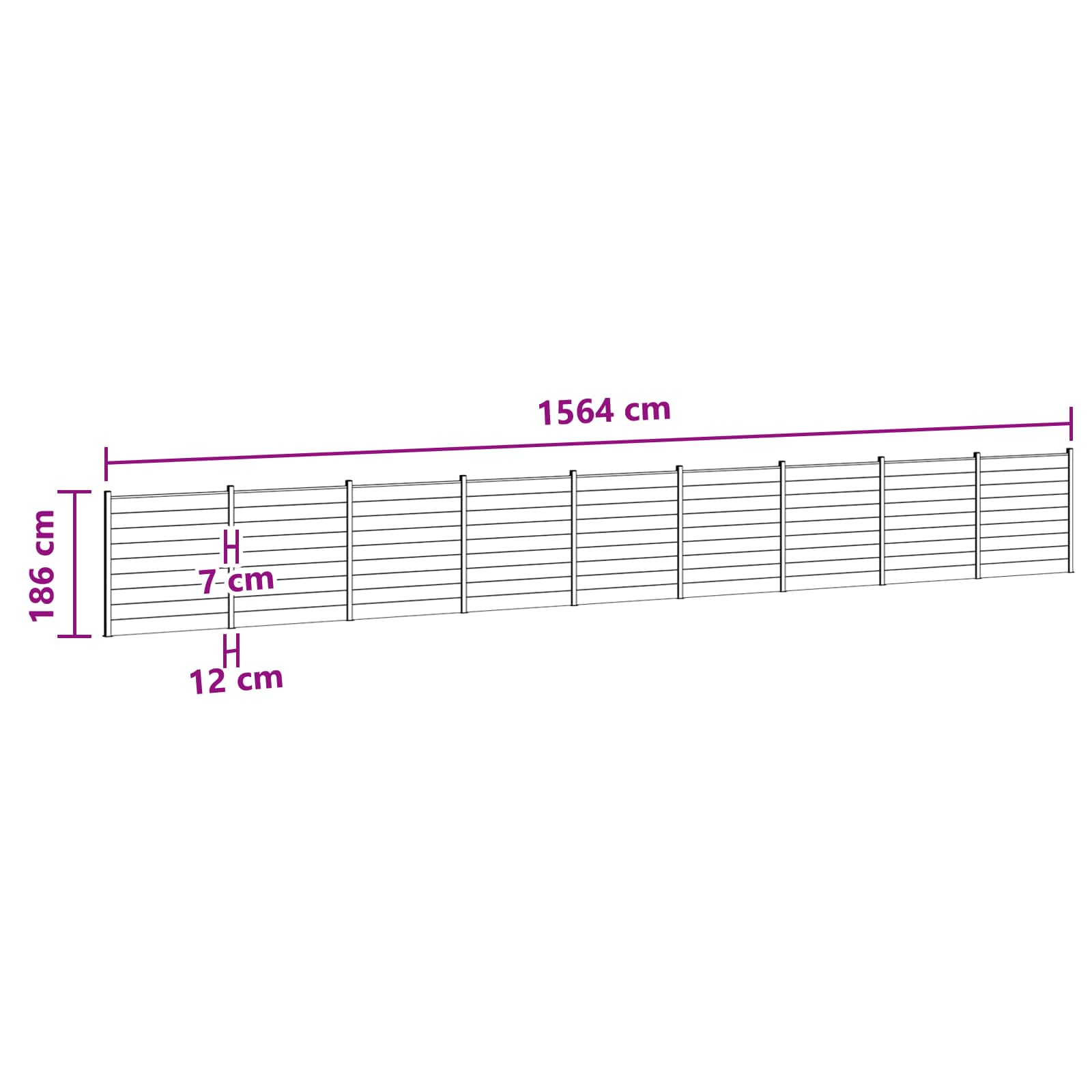 Panel ograde 9 pcs WPC i aluminij Crna