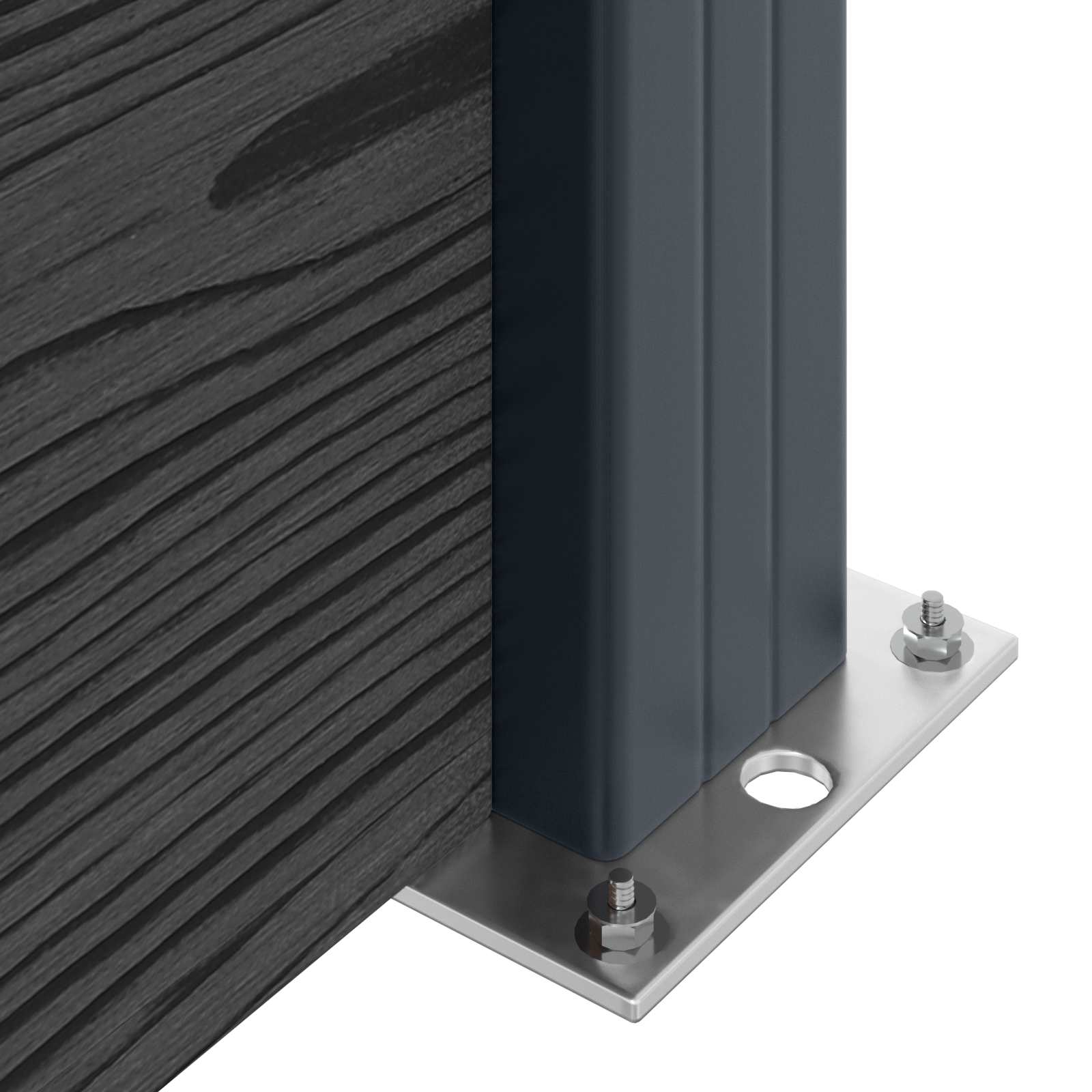 Panel ograde 7 pcs WPC i aluminij Crna