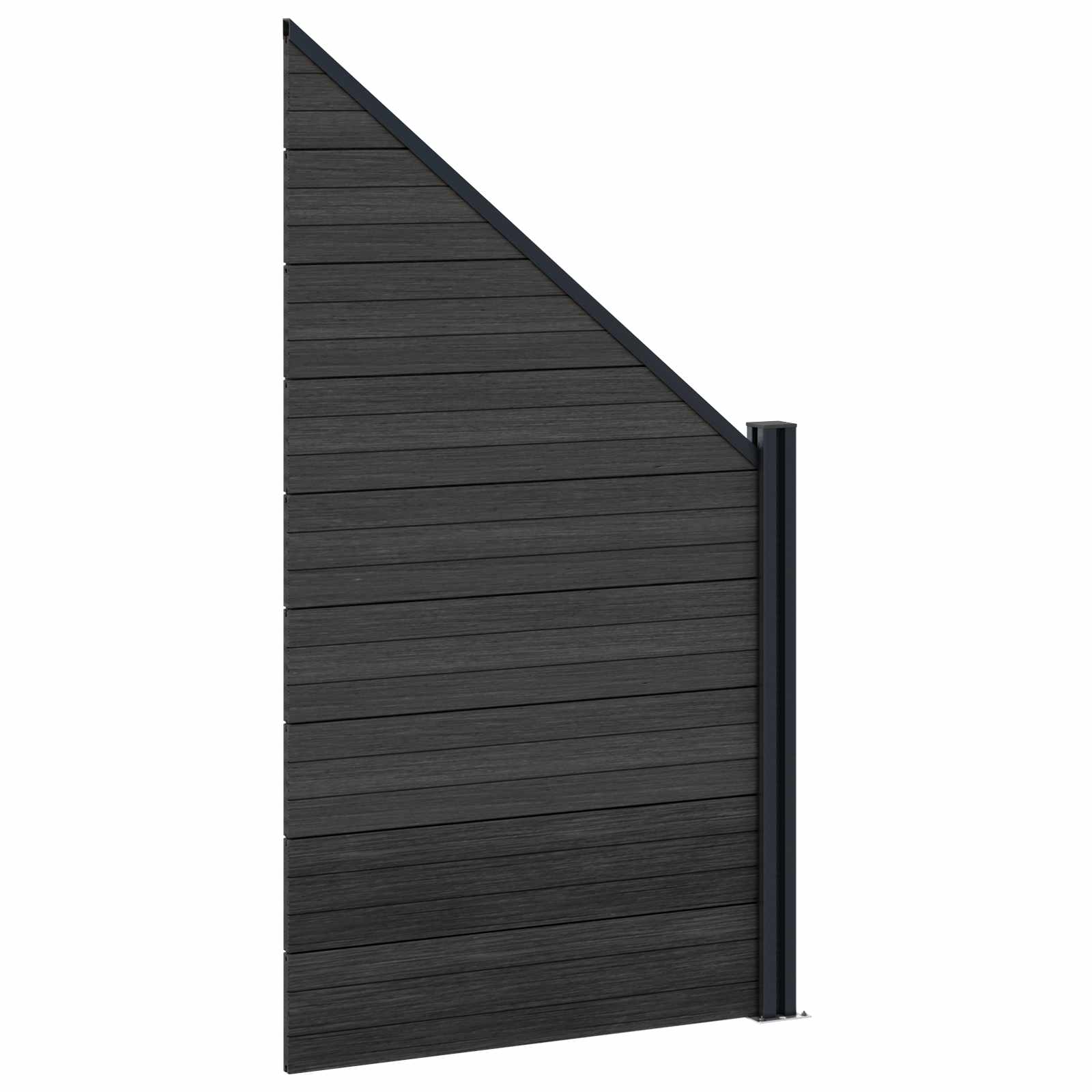 Panel ograde 7 pcs WPC i aluminij Crna