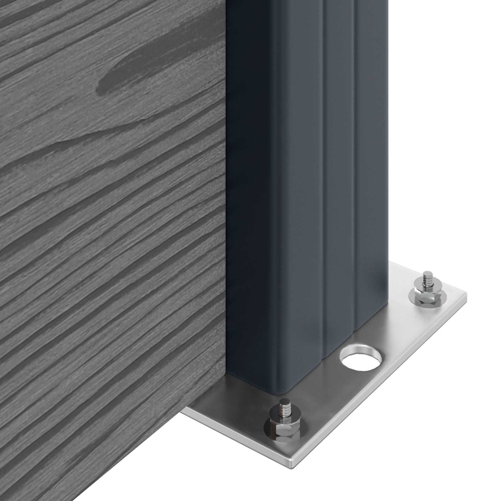 Panel ograde 5 pcs WPC i aluminij Siva