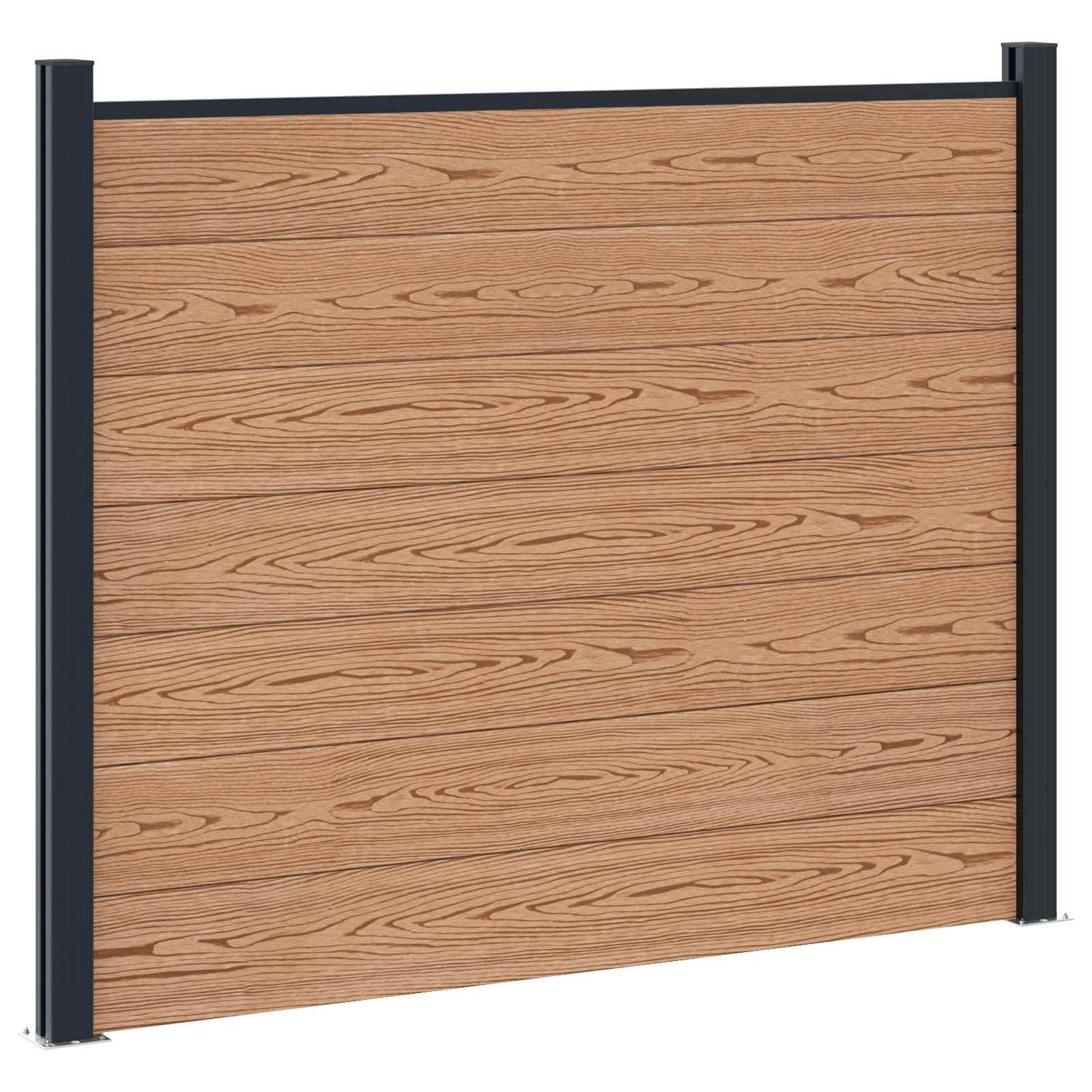 Panel ograde 6 pcs WPC i aluminij Smeđa