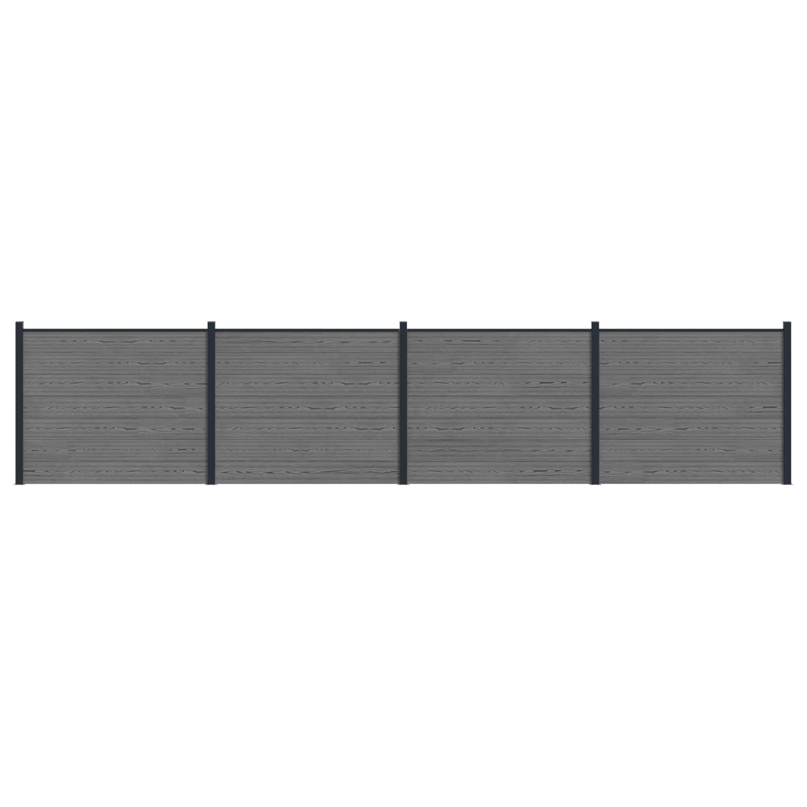 Panel ograde 4 pcs WPC i aluminij Siva