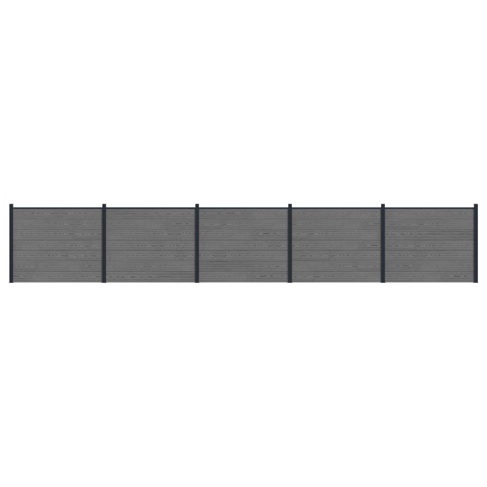 Panel ograde 5 pcs WPC i aluminij Siva