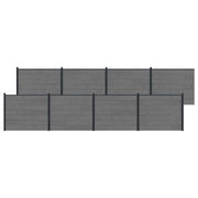 Panel ograde 8 pcs WPC i aluminij Siva