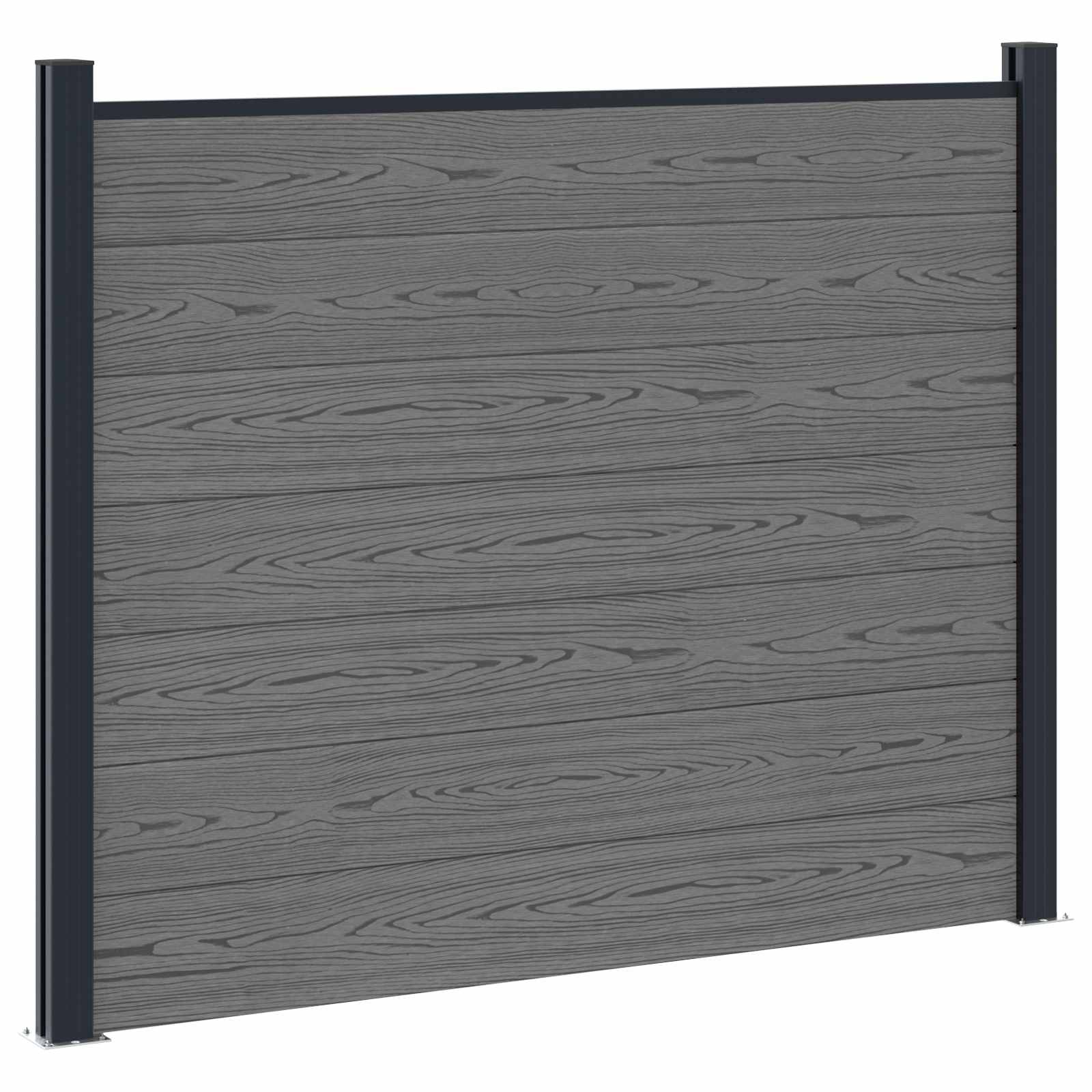 Panel ograde 8 pcs WPC i aluminij Siva