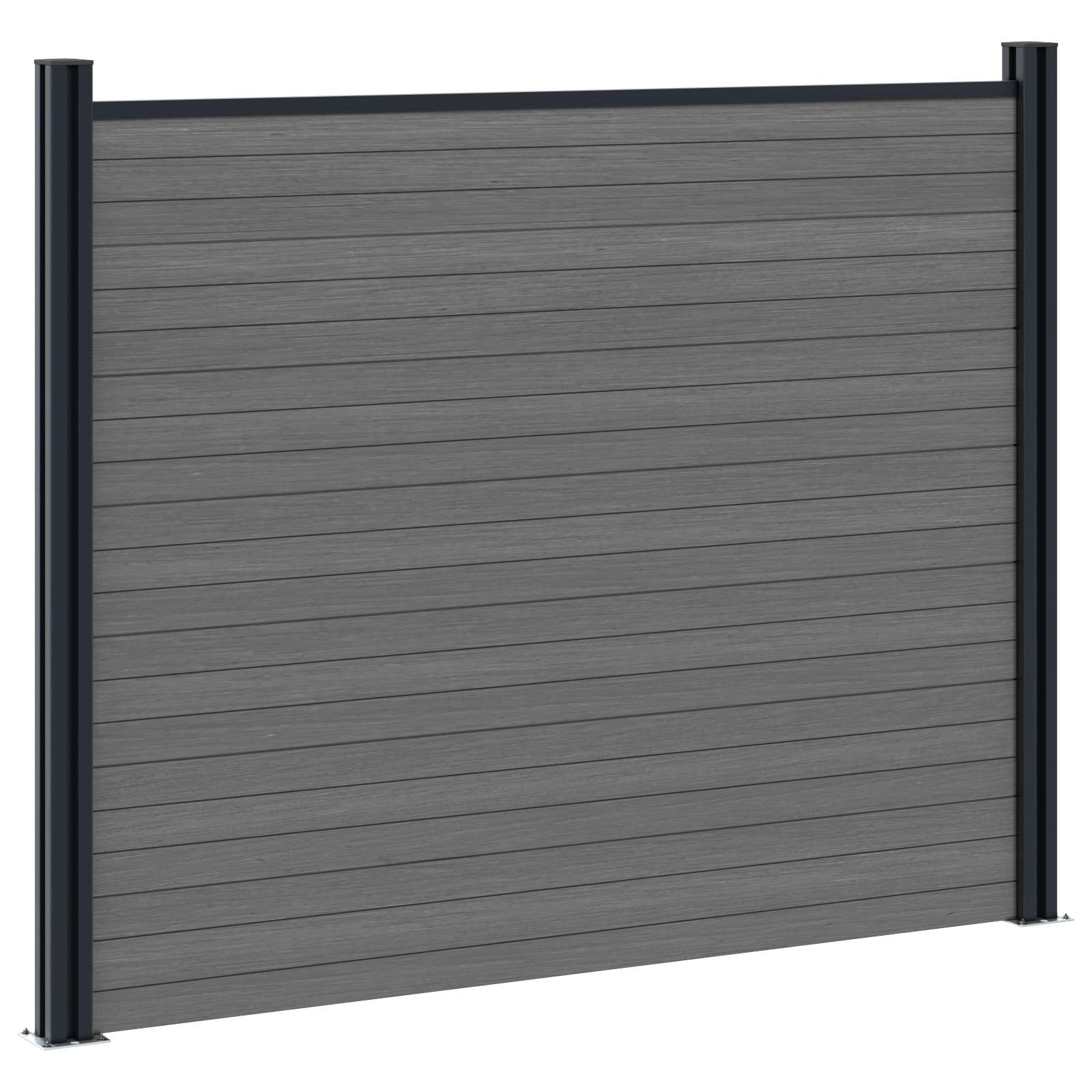 Panel ograde 9 pcs WPC i aluminij Siva