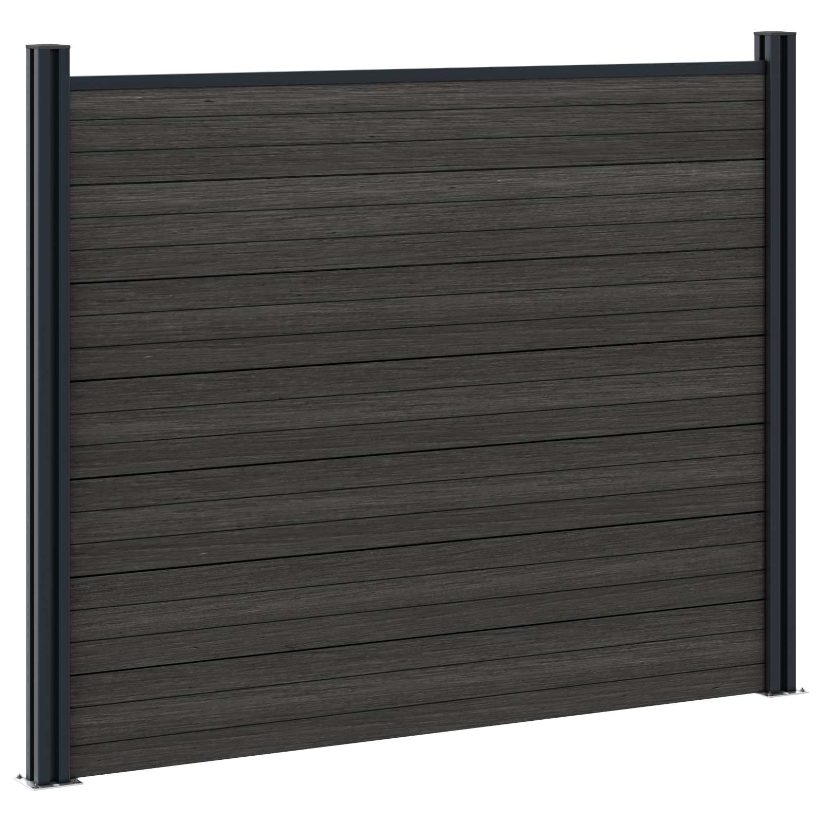 Panel ograde 7 pcs WPC i aluminij Crna