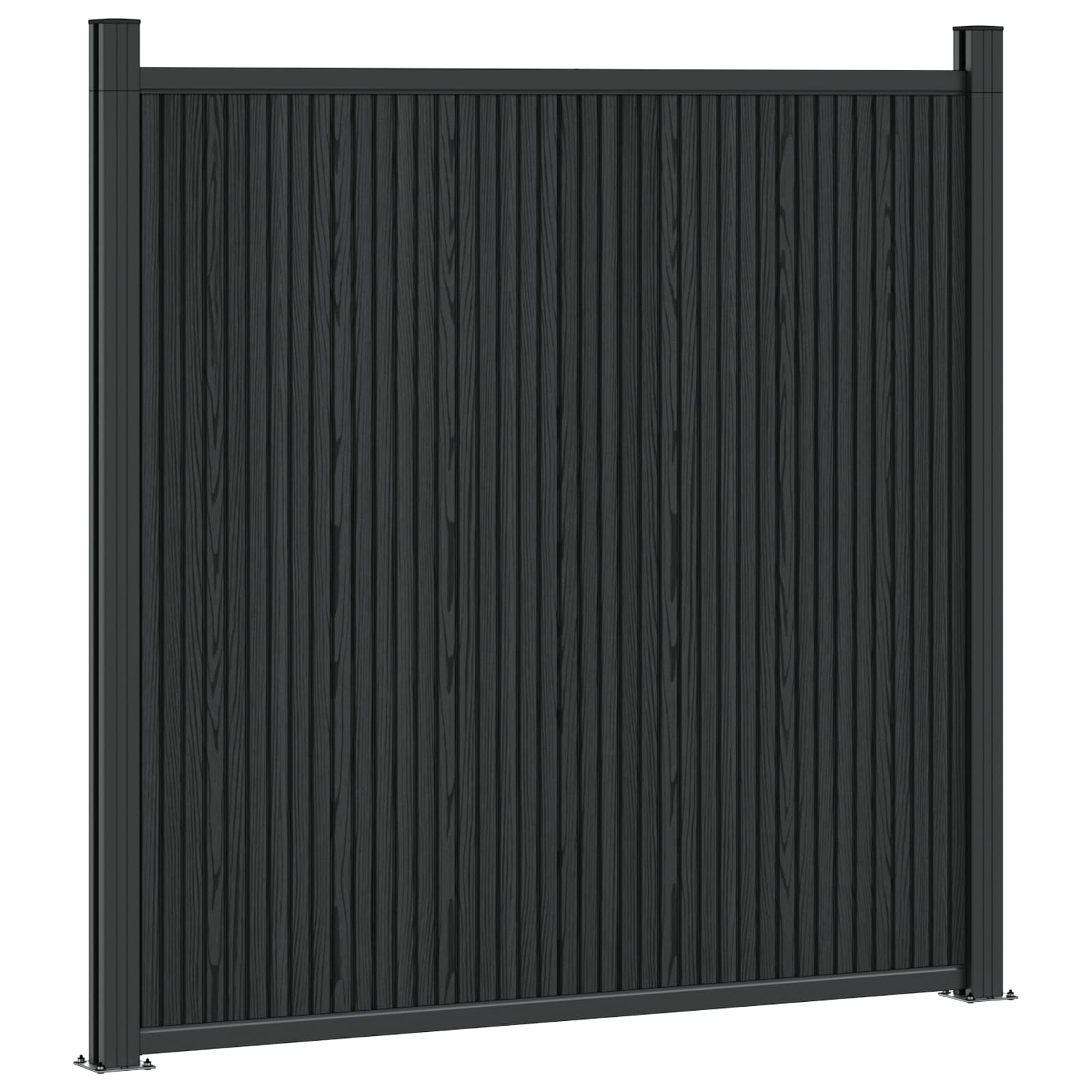Panel ograde 7 pcs WPC i aluminij Crna