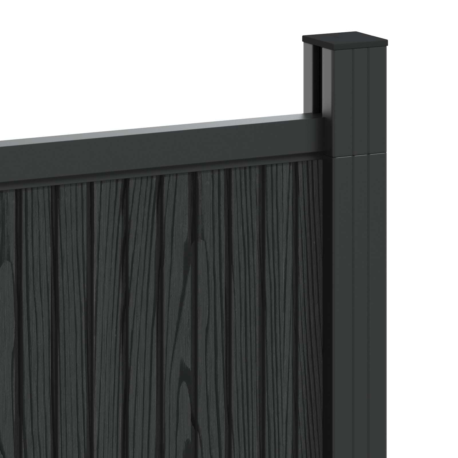Panel ograde 9 pcs WPC i aluminij Crna