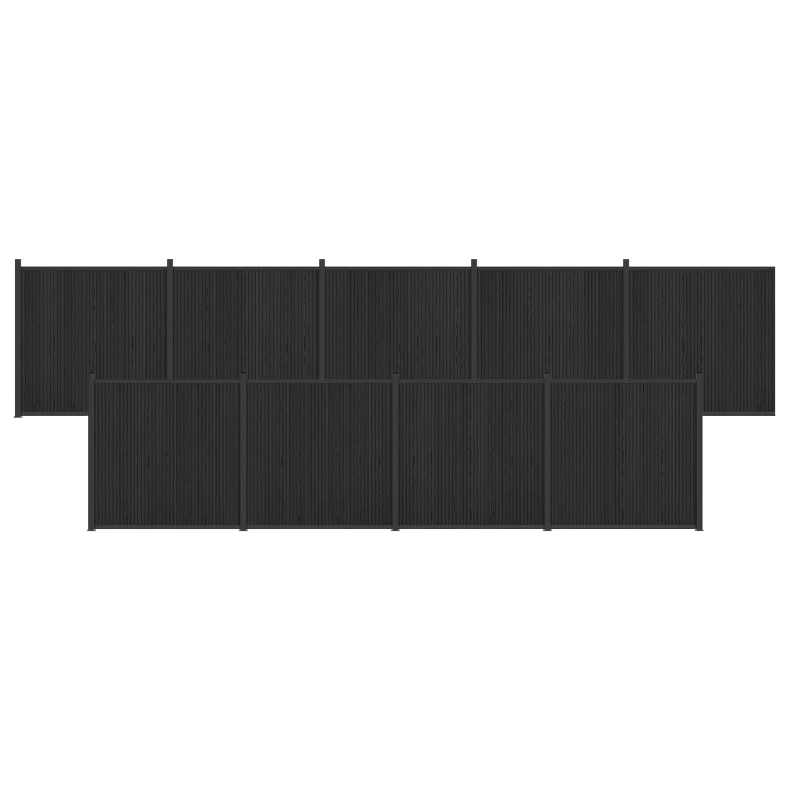 Panel ograde 9 pcs WPC i aluminij Crna