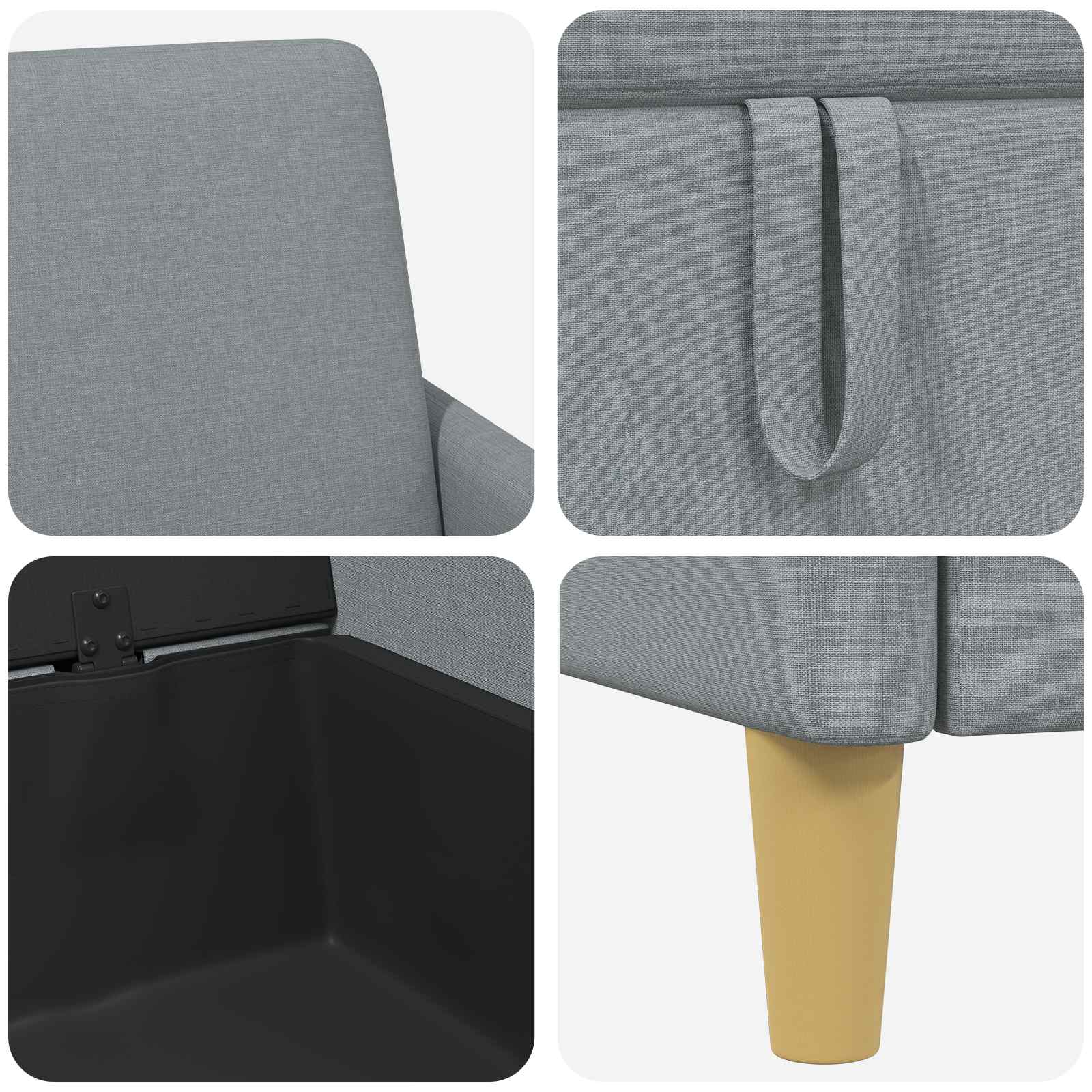 Sofa s pohranom Svjetlosiva 72 x 78 x 87 cm Poliester
