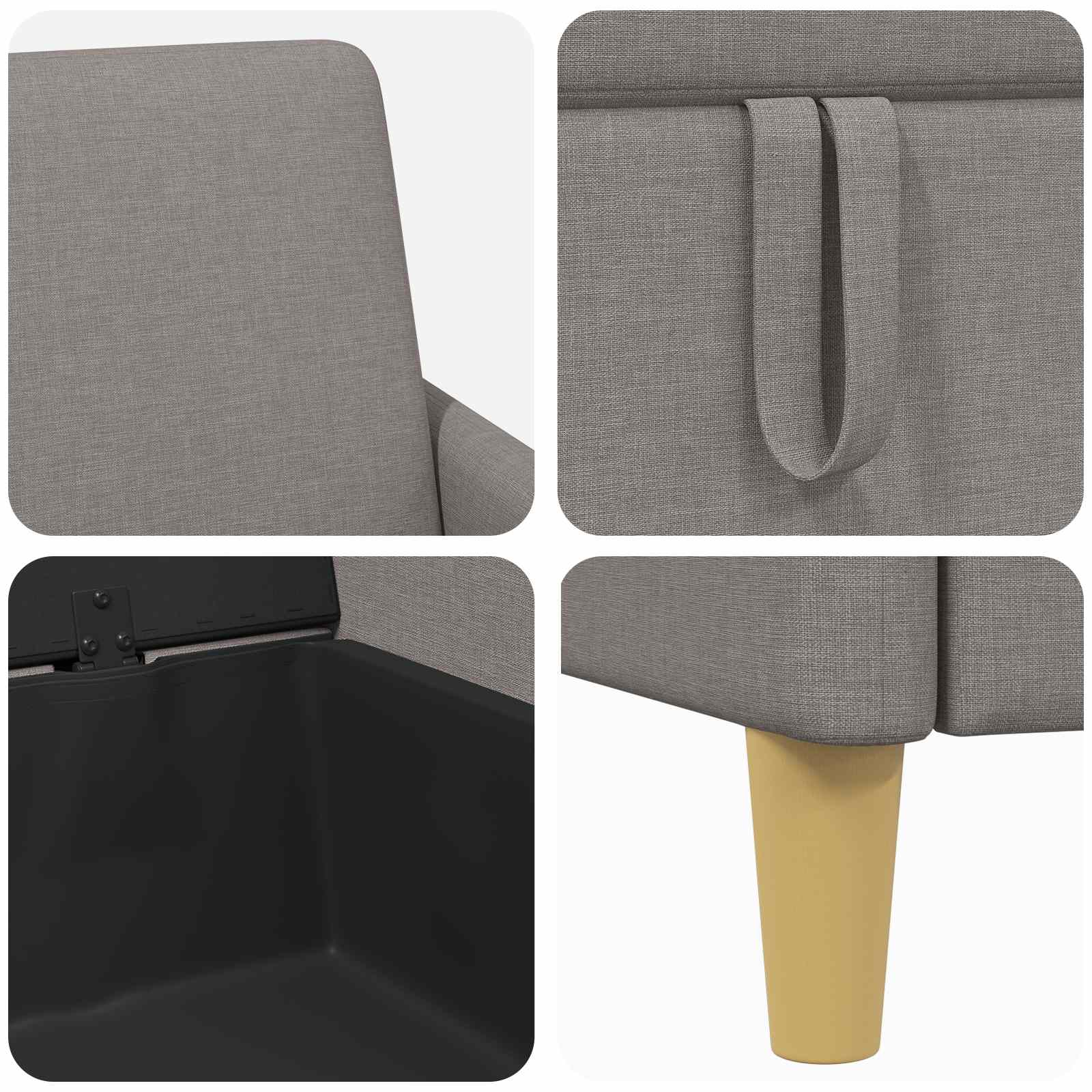 Sofa s pohranom Sivosmeđa 72 x 78 x 87 cm Poliester