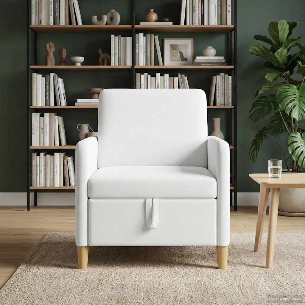 Sofa s pohranom Bijela 72 x 78 x 87 cm Poliester