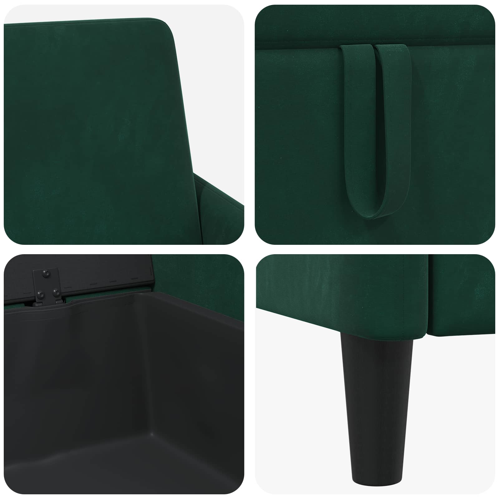 Sofa s pohranom Tamnozelena 72 x 78 x 87 cm Poliester