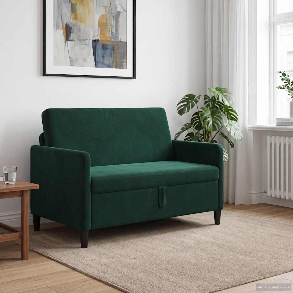 Sofa s pohranom Tamnozelena 122 x 78 x 87 cm Poliester