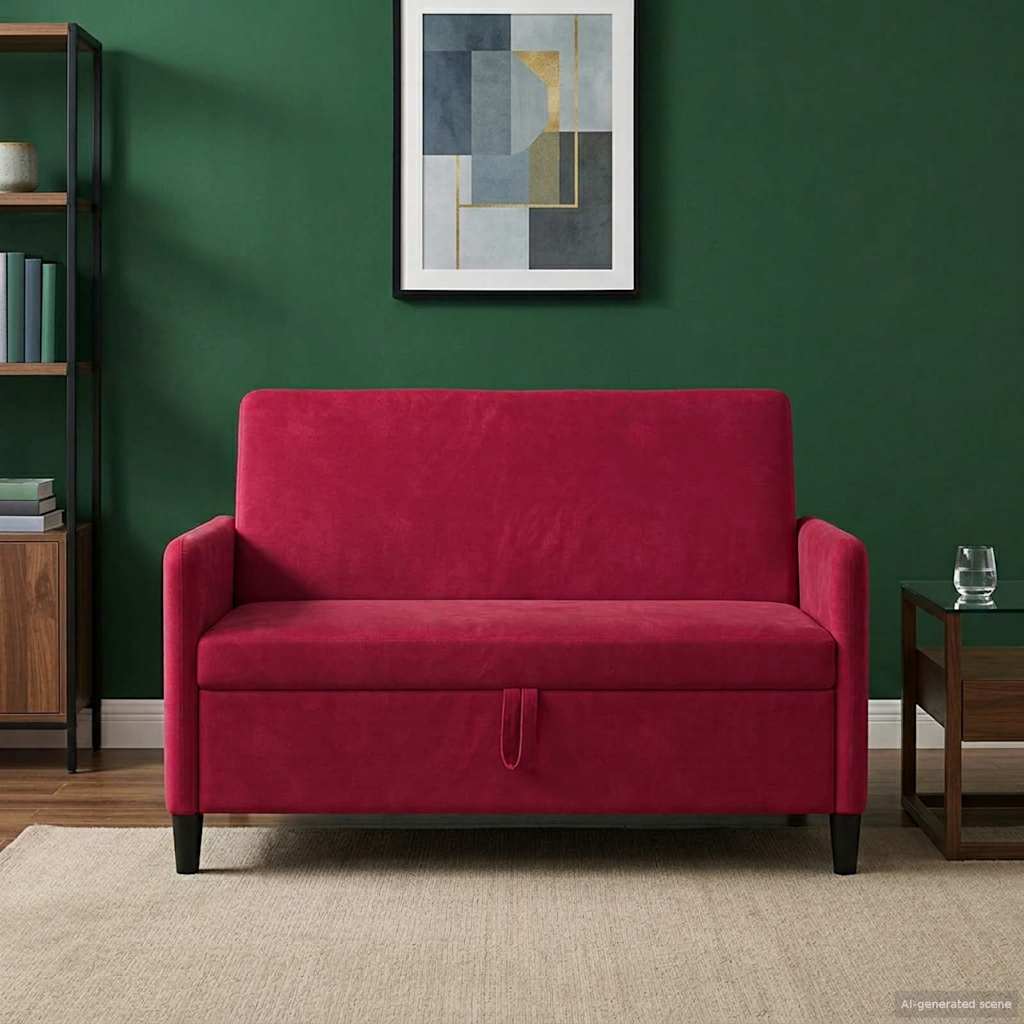 Sofa s pohranom Vinska crvena 122 x 78 x 87 cm Poliester