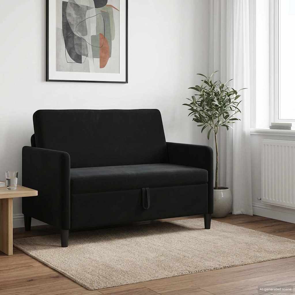 Sofa s pohranom Crna 122 x 78 x 87 cm Poliester