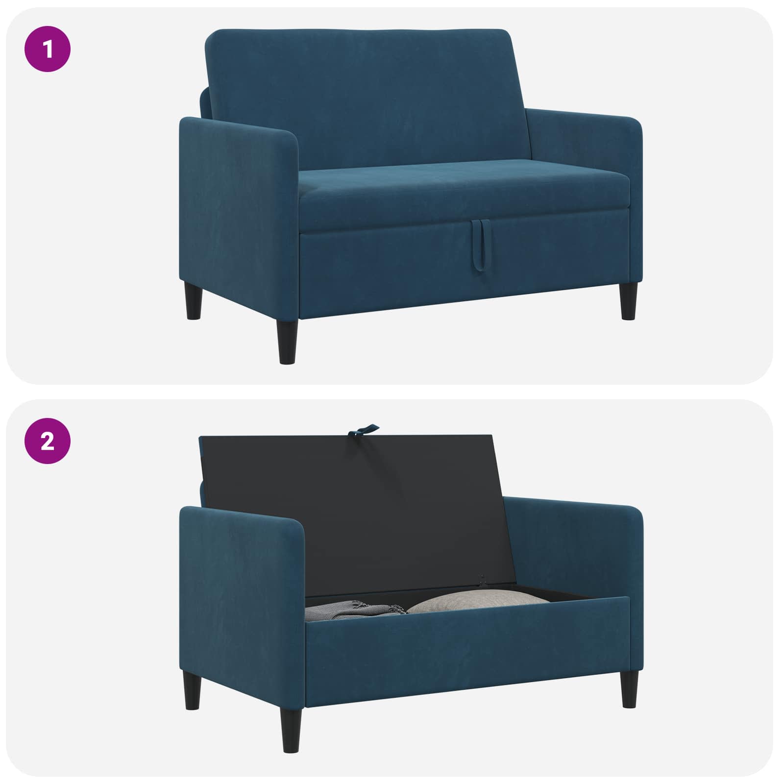 Sofa s pohranom Plava 122 x 78 x 87 cm Poliester