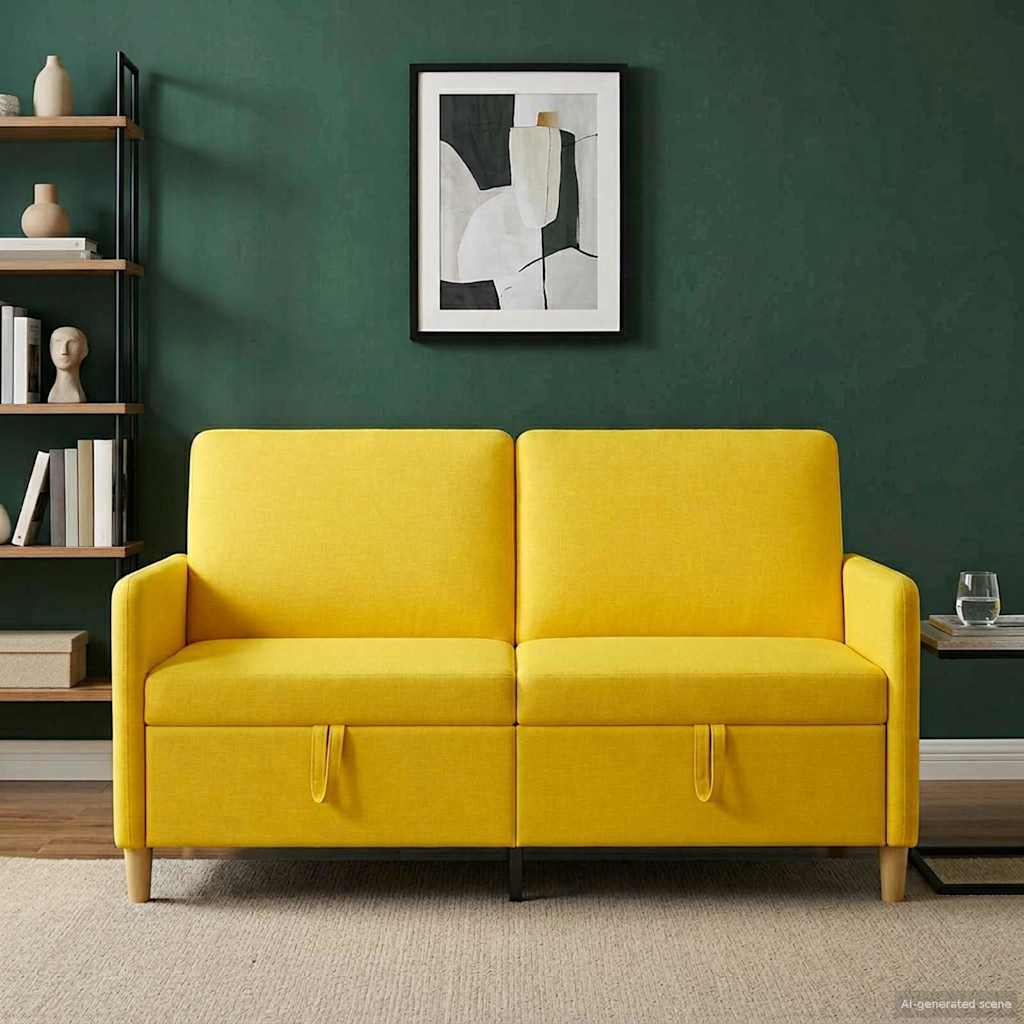 Sofa s pohranom Svijetlo žuta 152 x 78 x 87 cm Poliester