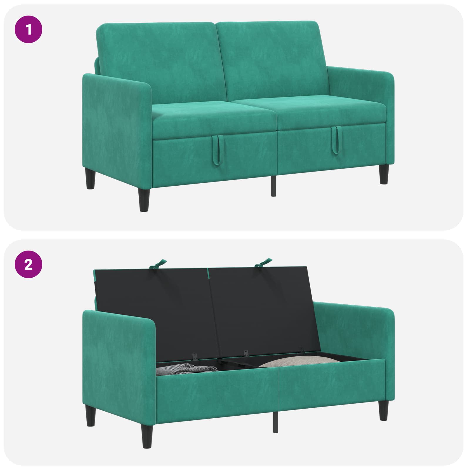 Sofa s pohranom Tirkizna 152 x 78 x 87 cm Poliester