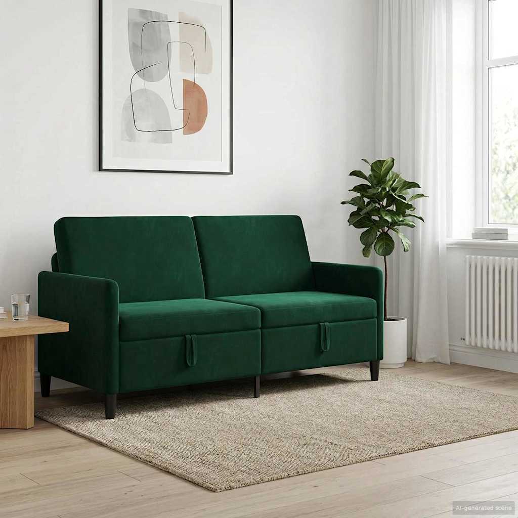 Sofa s pohranom Tamnozelena 172 x 78 x 87 cm Poliester
