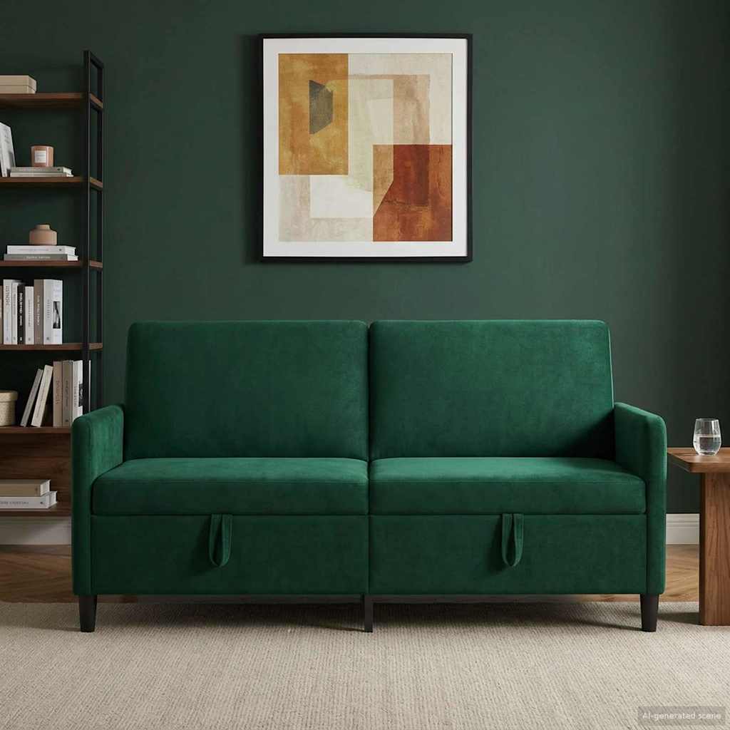 Sofa s pohranom Tamnozelena 172 x 78 x 87 cm Poliester