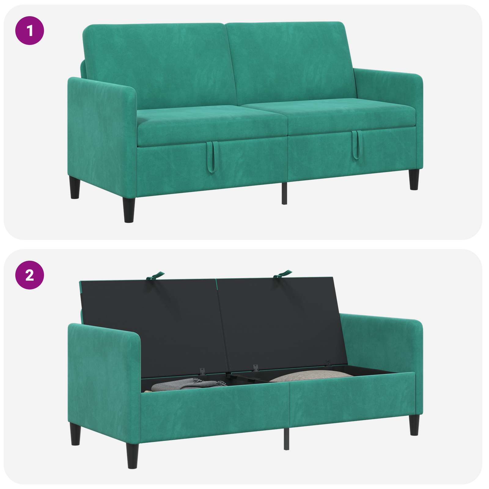 Sofa s pohranom Tirkizna 172 x 78 x 87 cm Poliester