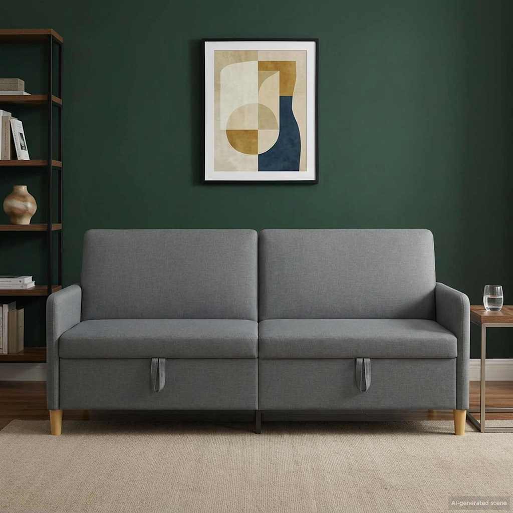 Sofa s pohranom Tamnosiva 192 x 78 x 87 cm Poliester