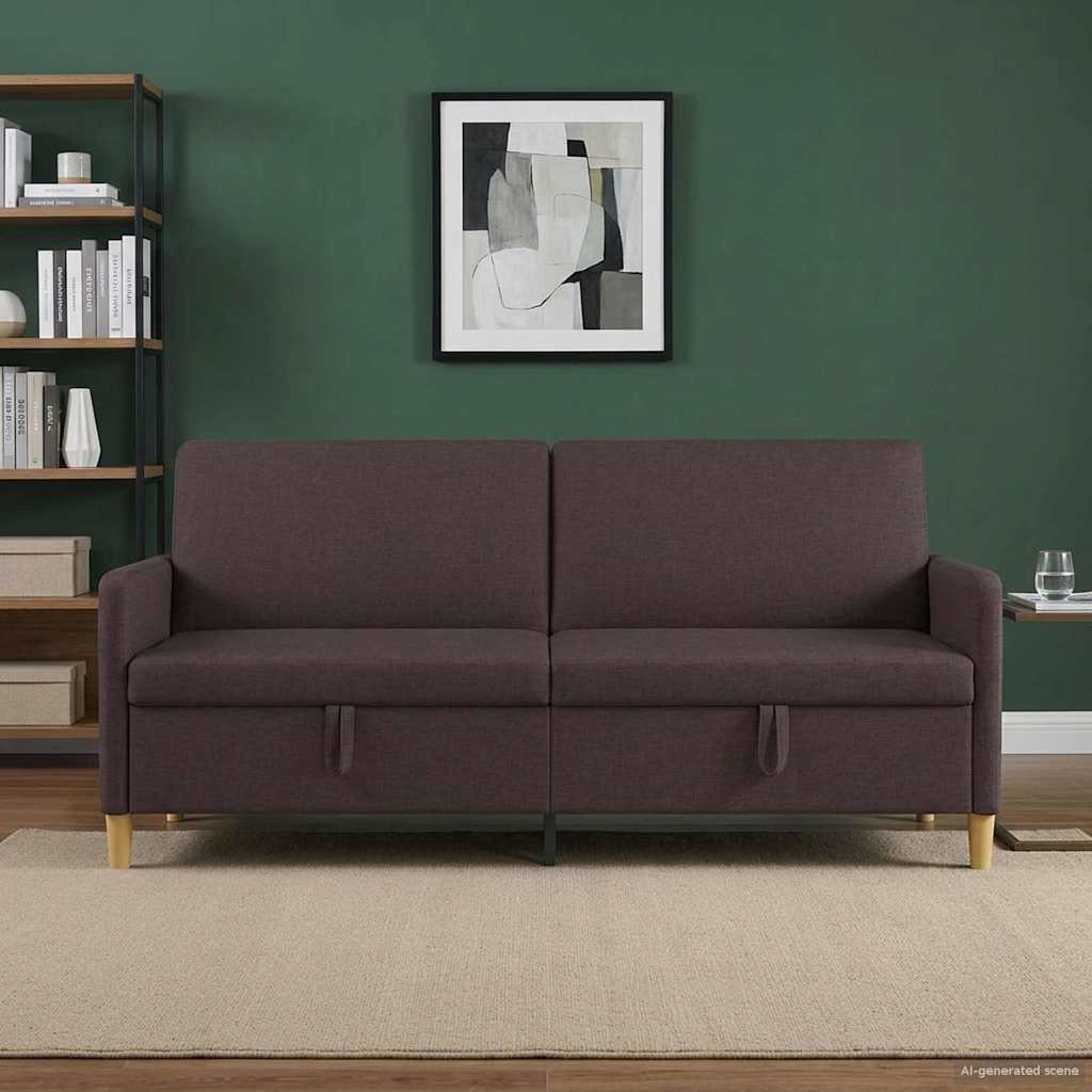 Sofa s pohranom Tamno smeđa 192 x 78 x 87 cm Poliester