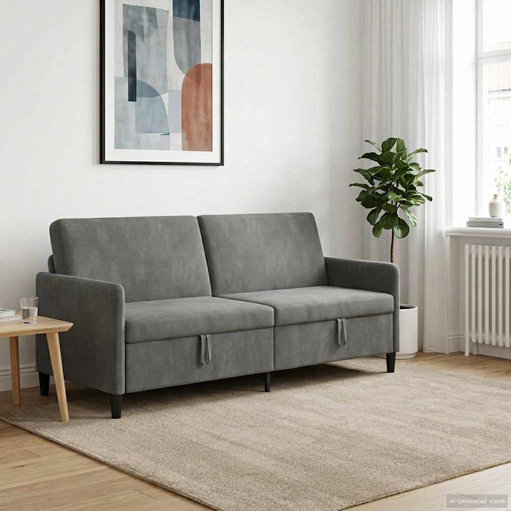 Sofa s pohranom Tamnosiva 192 x 78 x 87 cm Poliester