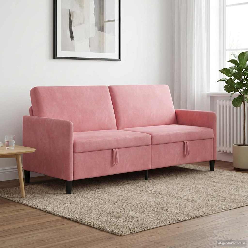 Sofa s pohranom Ružičasta 192 x 78 x 87 cm Poliester